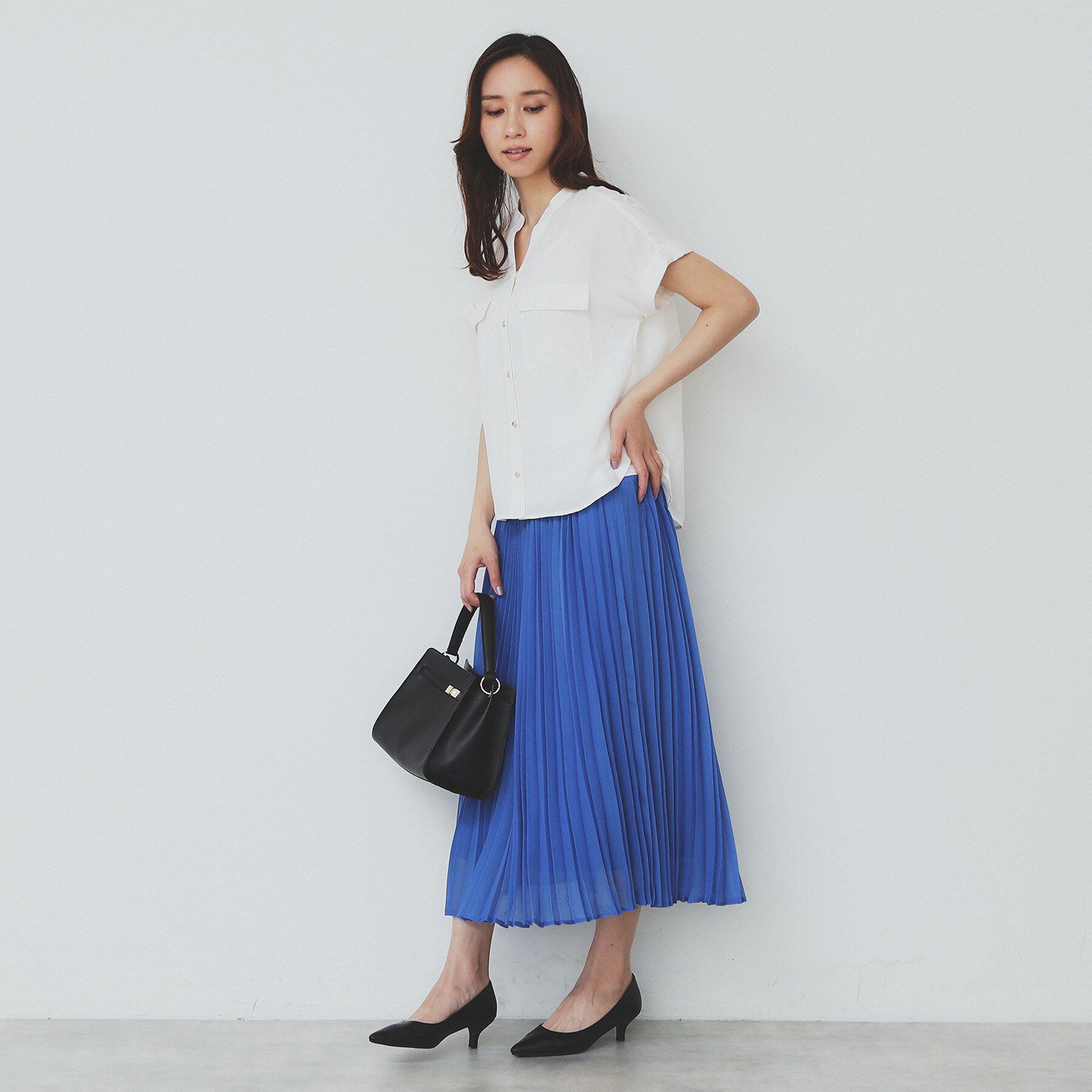 index「ダブルポケットスキッパーブラウス【洗濯機洗い可/イージーアイロン】」|シャツ・ブラウス|