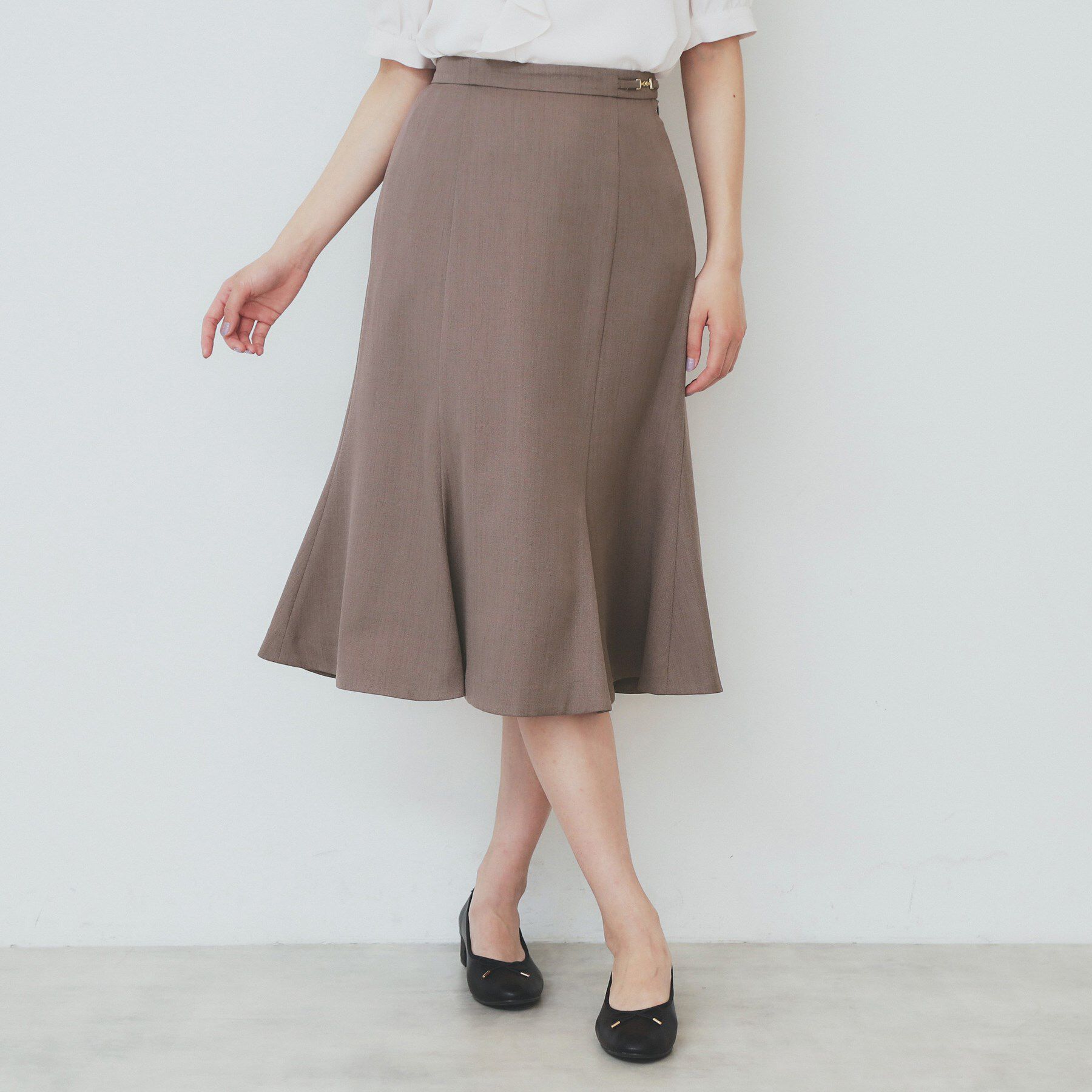 index「麻調マーメイドフレアスカート【洗濯機洗い可/吸水速乾/防シワ/イージーアイロン】」|スカート|モカブラウン(042