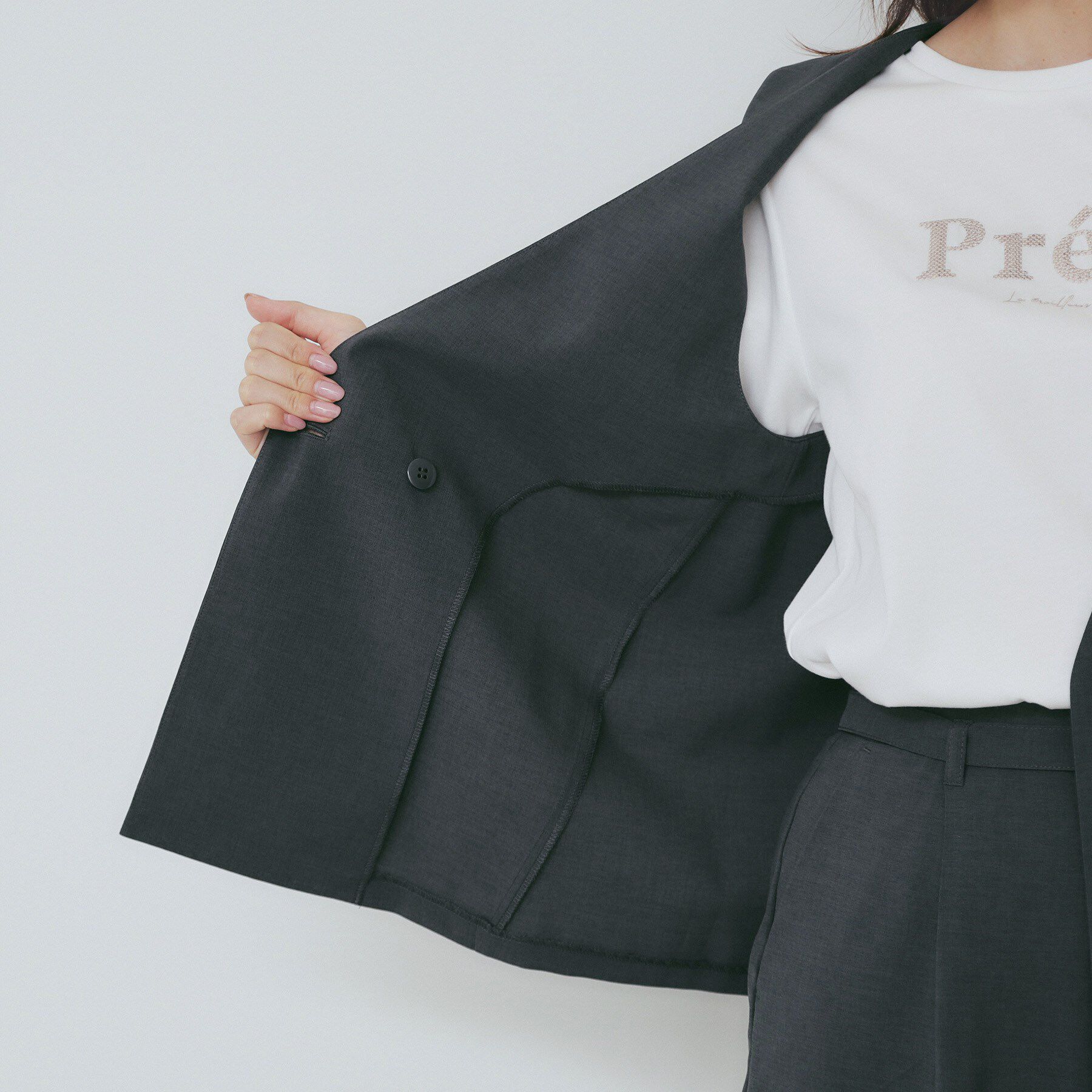 index「バックフリルデザインジレ/セットアップ可【洗濯機洗い可/接触冷感/吸水速乾/ストレッチ】」|ベスト・ジレ|