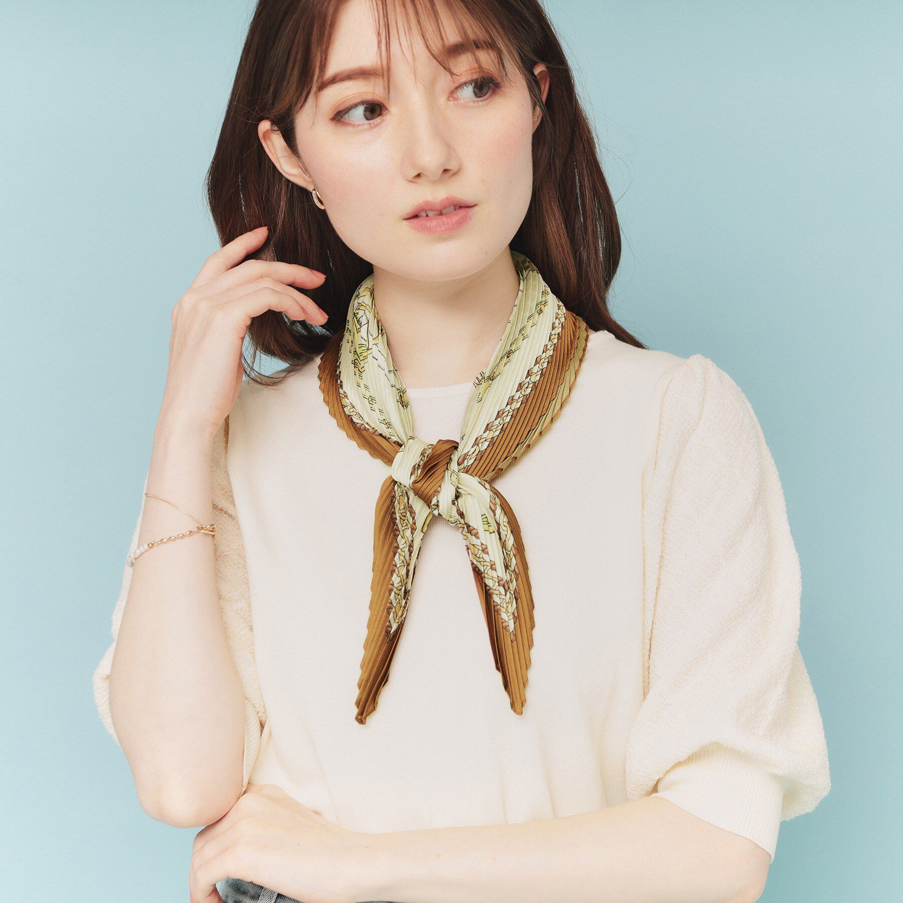 index「チェーン柄プリーツスカーフ」|バンダナ・スカーフ|