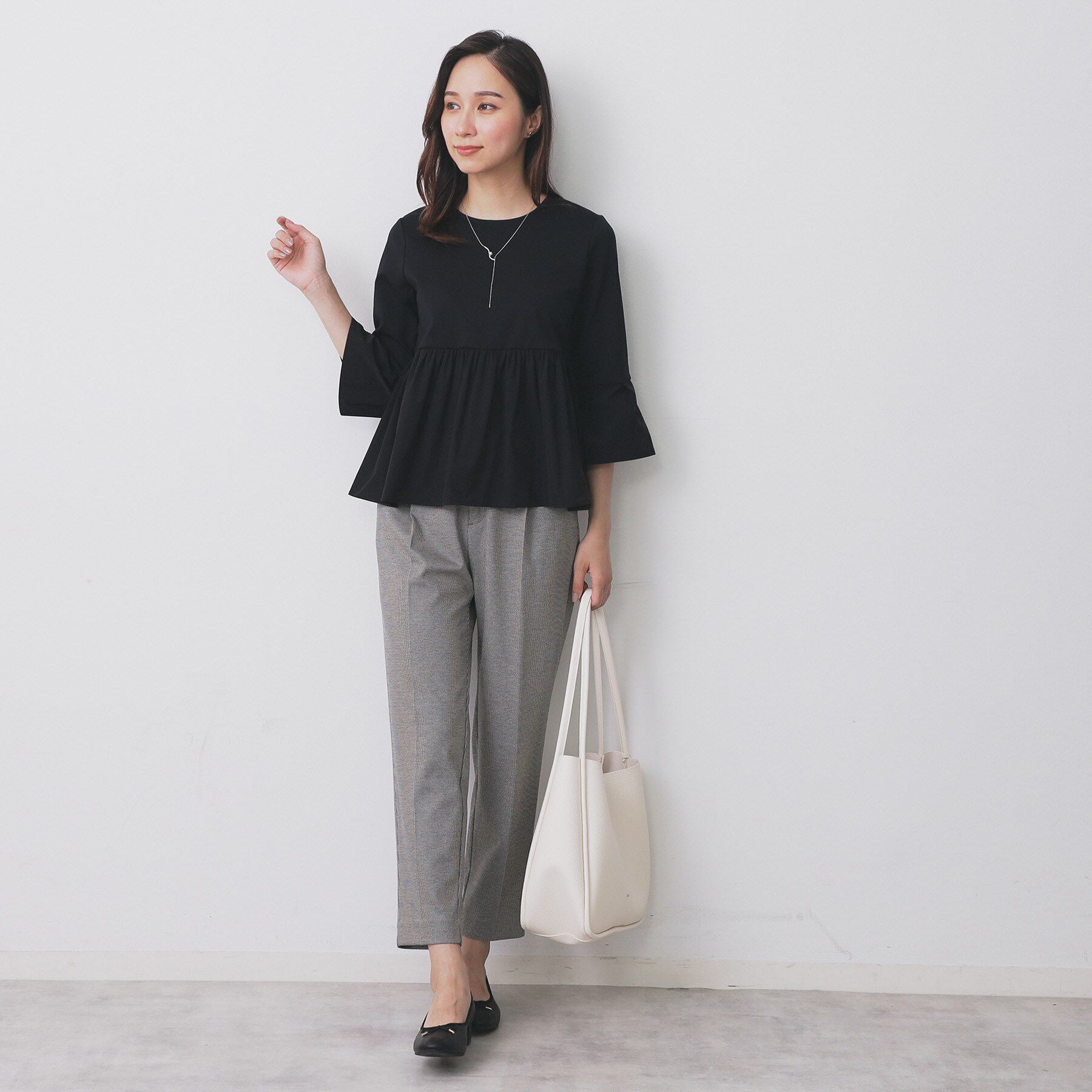 index「ドッキングペプラムトップス【洗濯機洗い可】」|Tシャツ・カットソー|