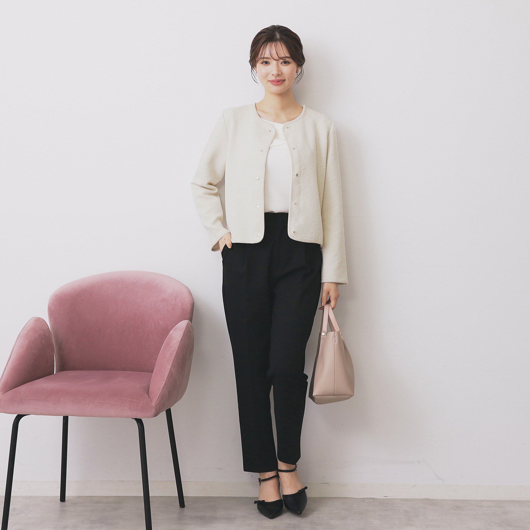 index「ストレッチノーカラーブルゾン【洗濯機OK】」|ブルゾン・スタジャン|