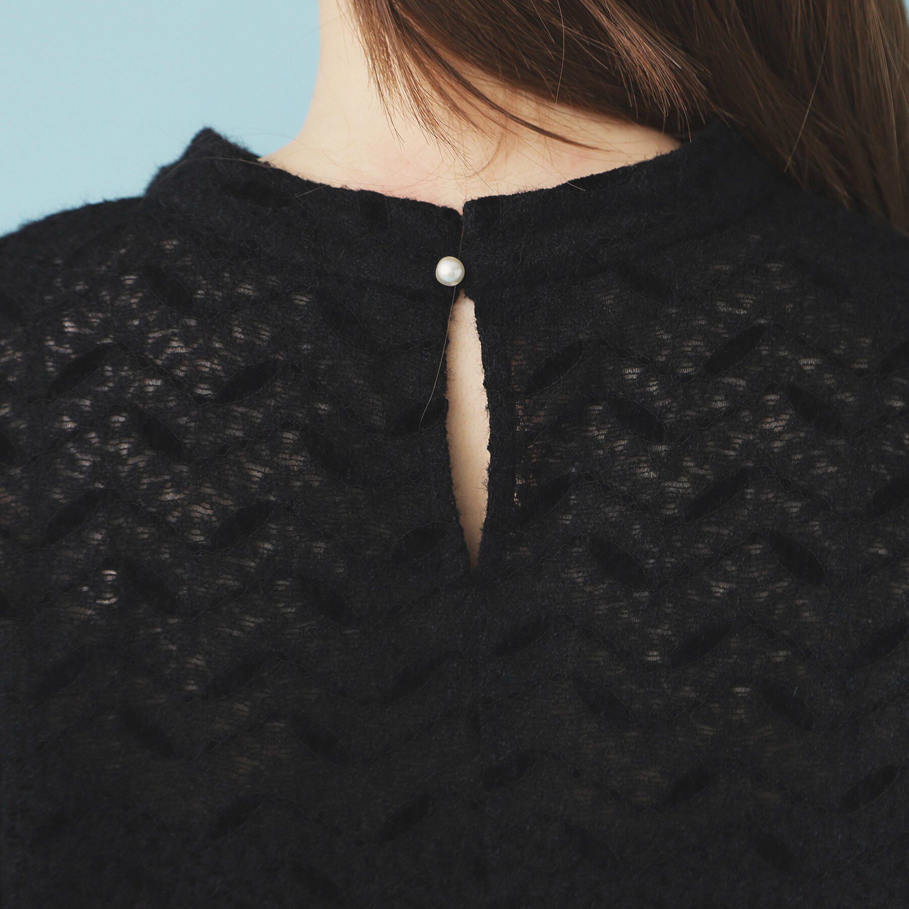 index「フェザーレースハイネックキャンディトップス【洗濯機OK】」|Tシャツ・カットソー|