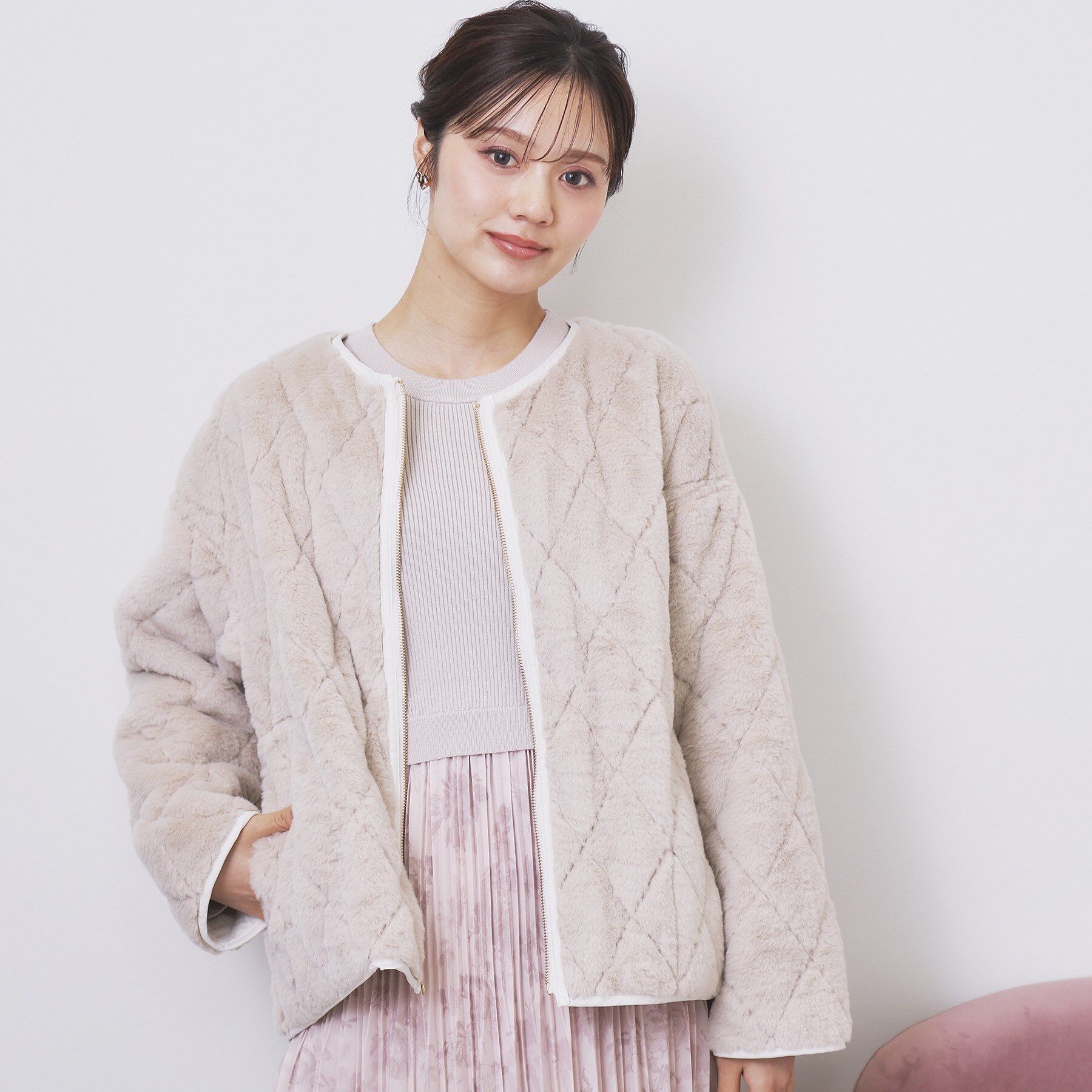 index「リバーシブル キルティングファーブルゾン【洗濯機OK】」|ブルゾン・スタジャン|