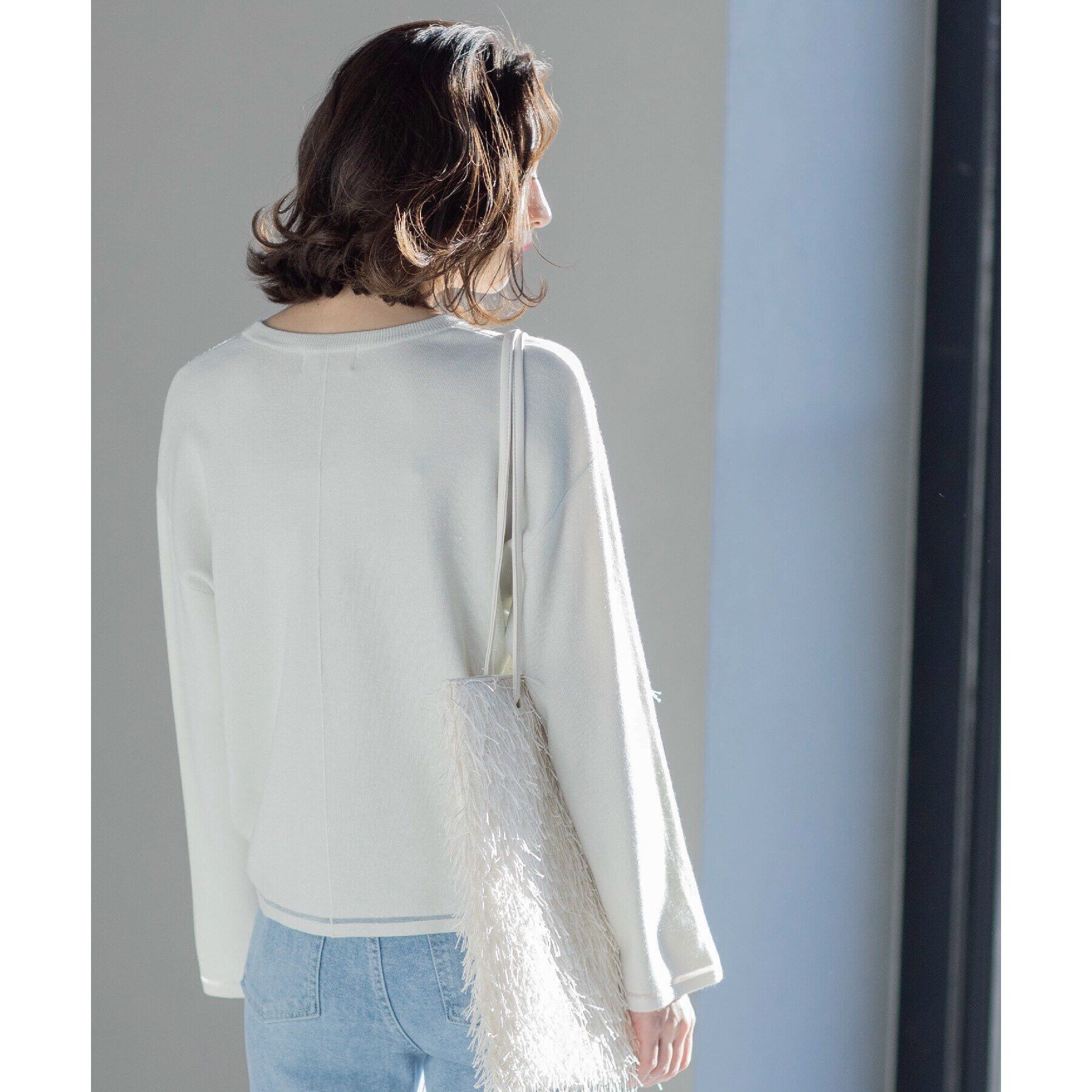 OPAQUE.CLIP「ラメシアーラインニット【洗濯機洗い可】」|ニット・セーター|