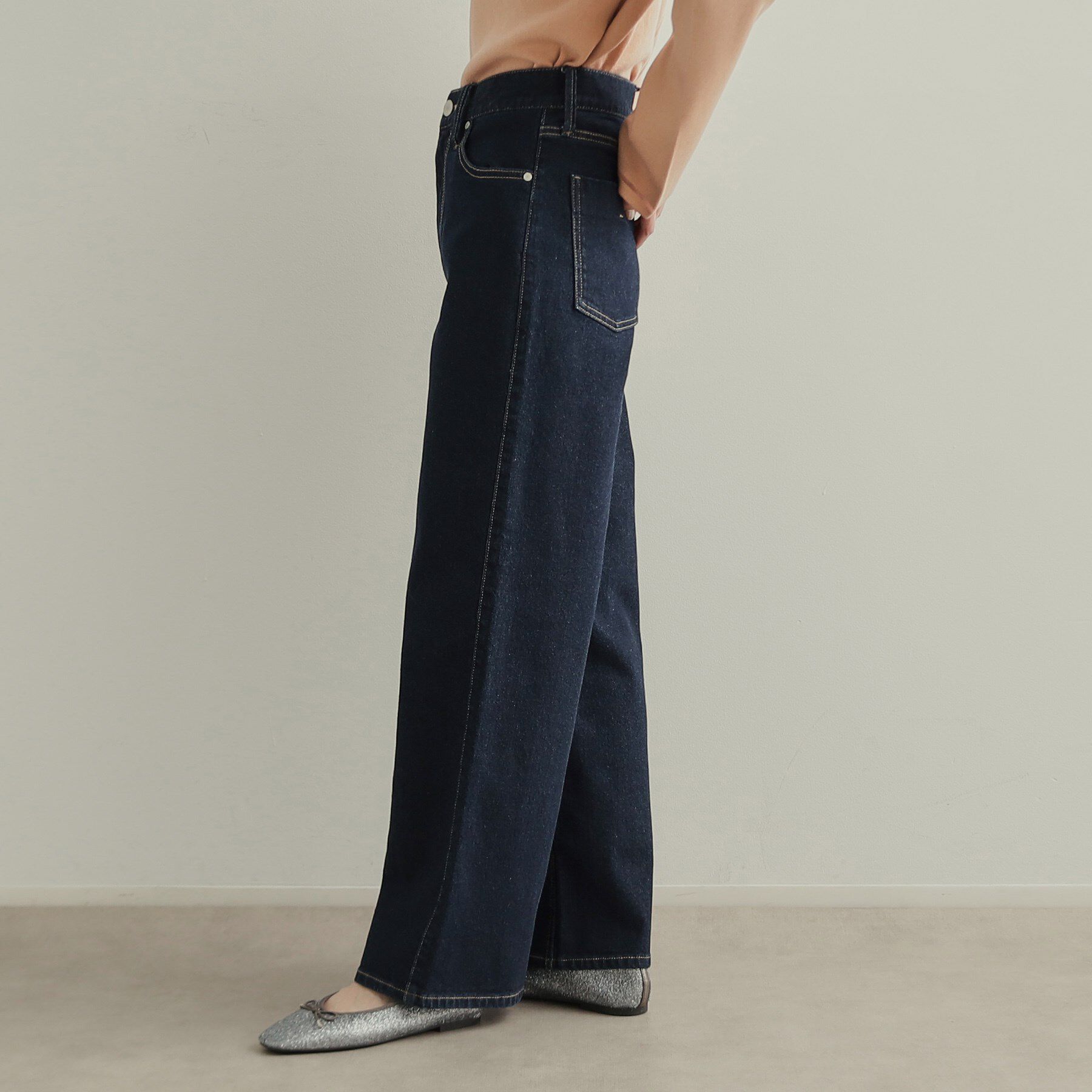 OPAQUE.CLIP「《SS-LLsize》ストレッチバギーデニム【洗濯機洗い可】」|デニム|