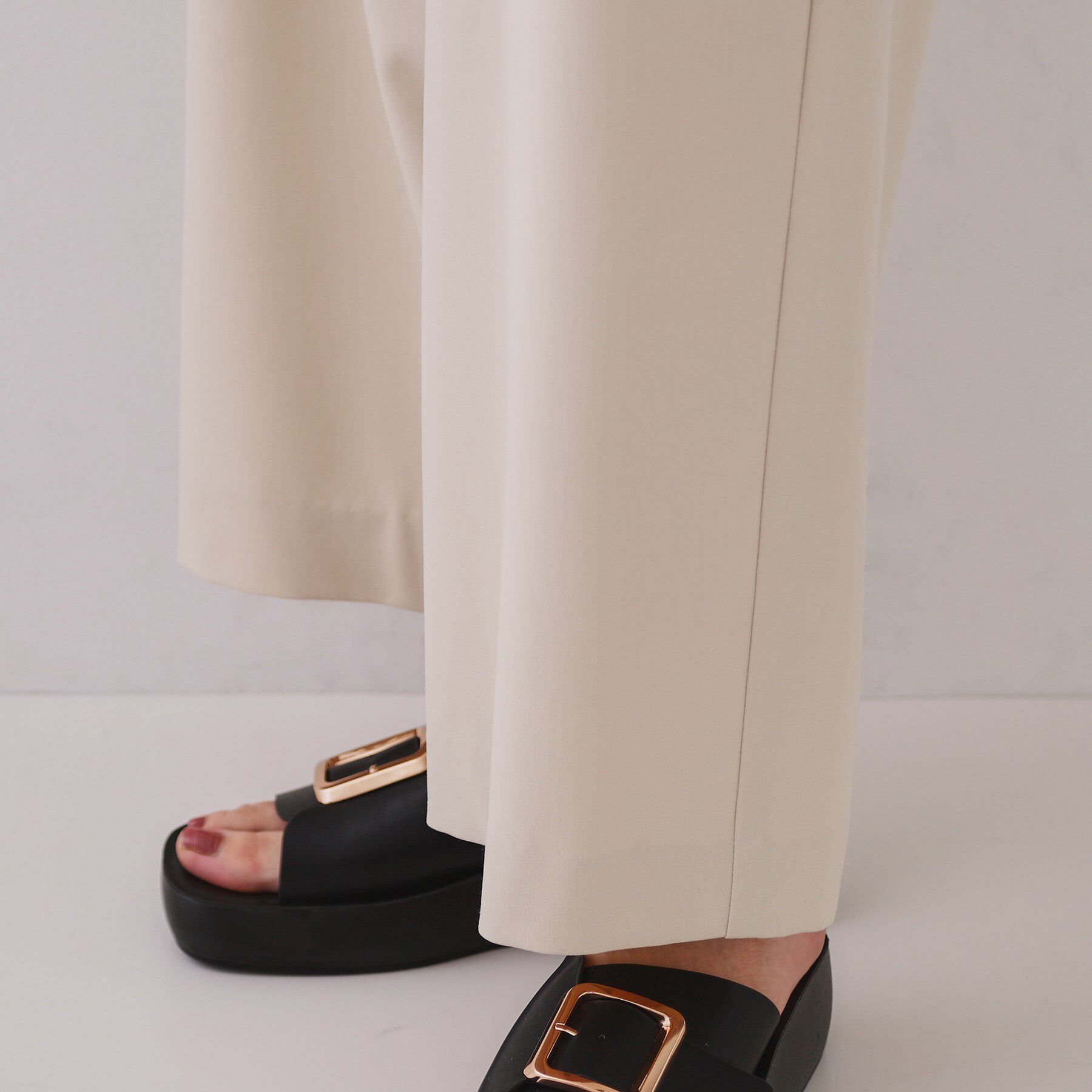 OPAQUE.CLIP「ラップベルトワイドパンツ【洗濯機洗い可】」|その他|