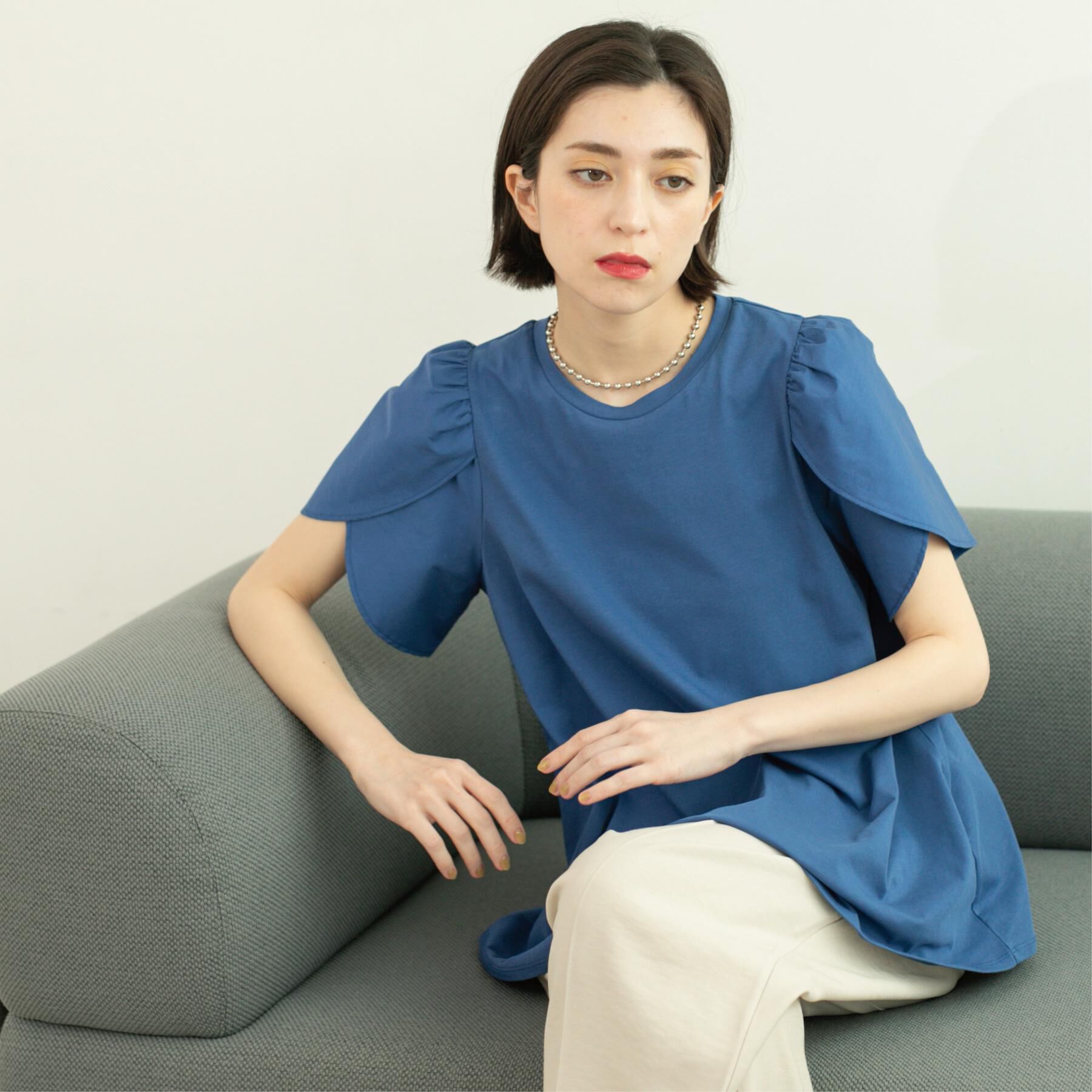 OPAQUE.CLIP「チューリップスリーブドッキングカットソー【洗濯機洗い可/接触冷感】」|Tシャツ・カットソー|