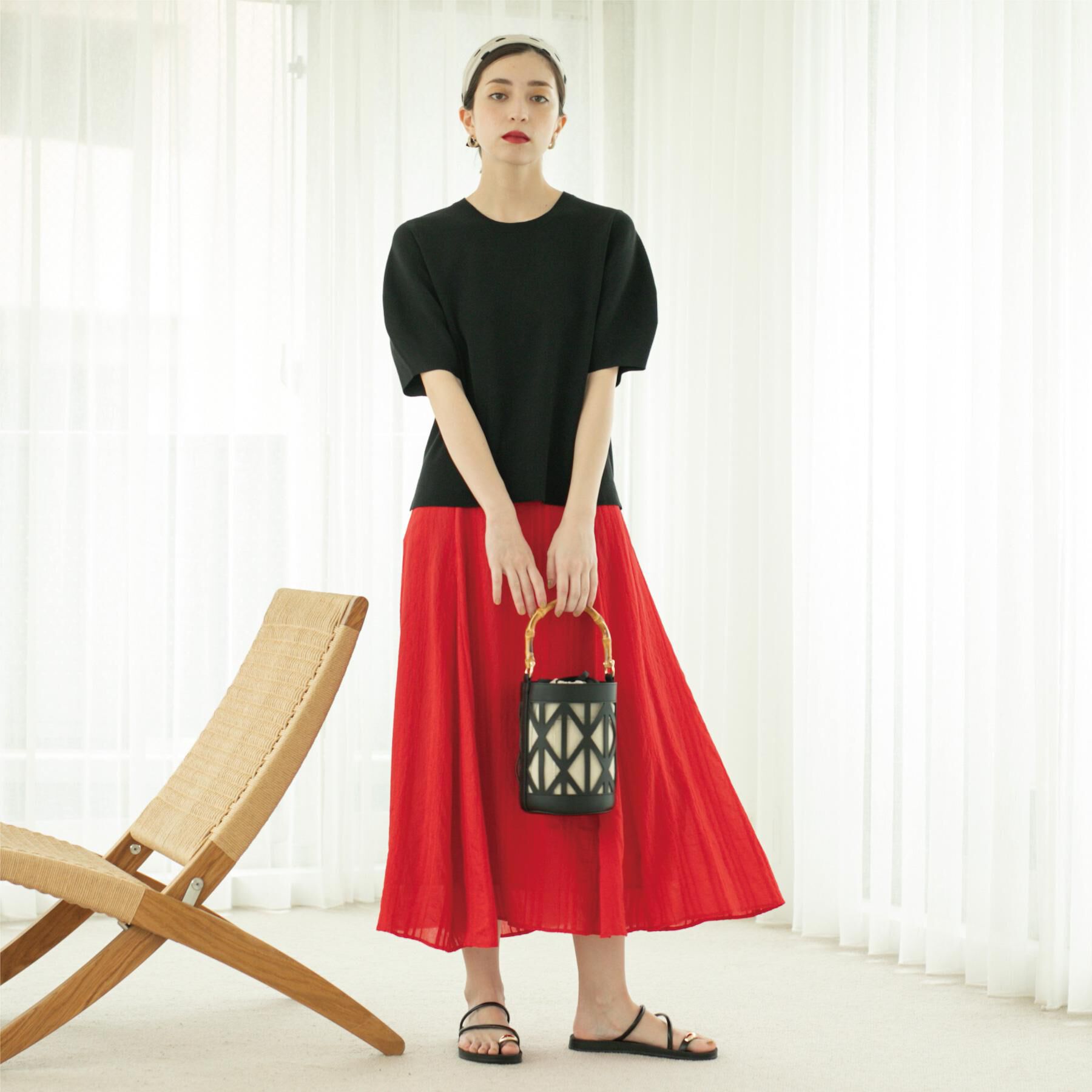 OPAQUE.CLIP「カーブスリーブニット【UV/洗濯機洗い可】」|ニット・セーター|