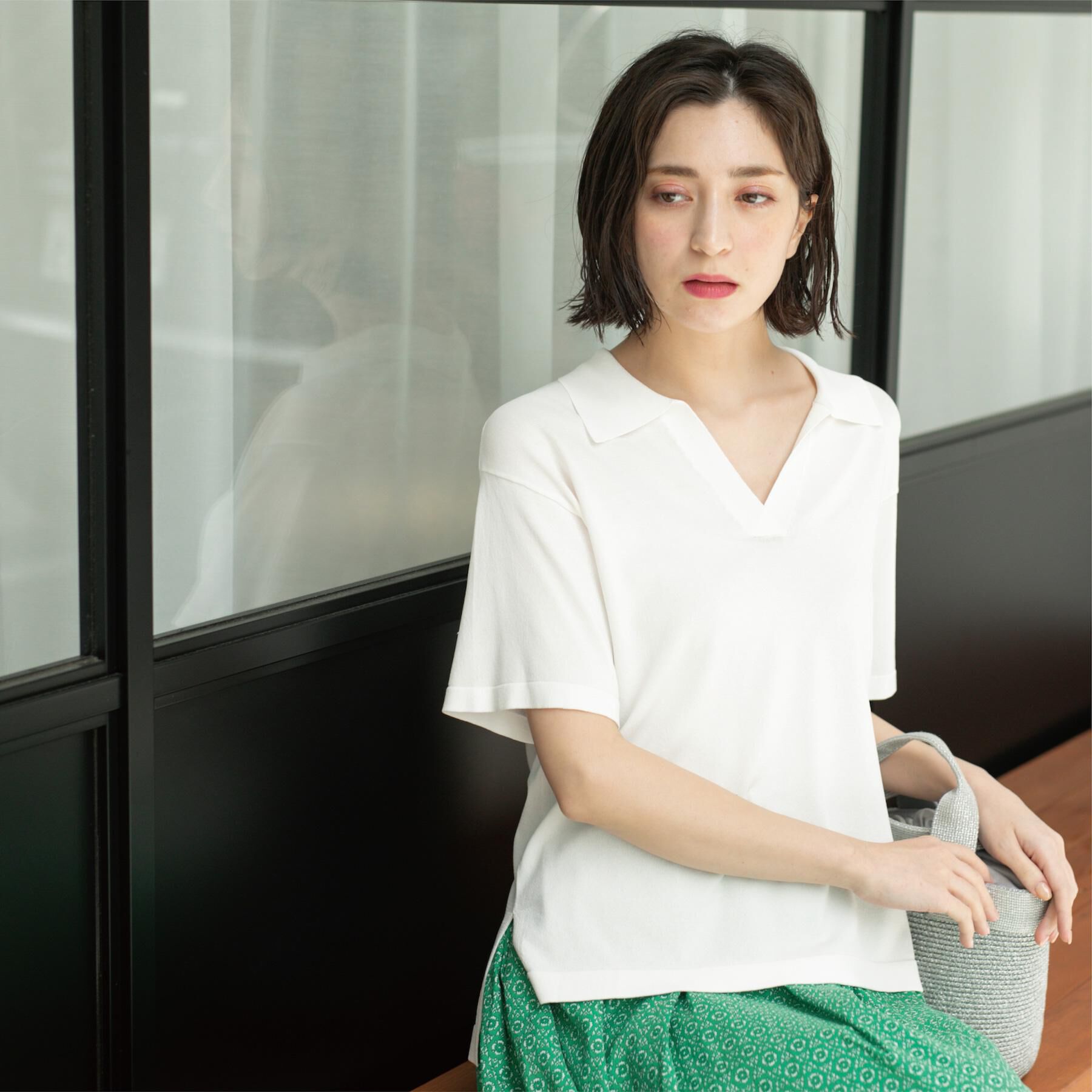 OPAQUE.CLIP「スキッパーニット【UV/接触冷感/抗ピル/洗濯機洗い可】」|ニット・セーター|