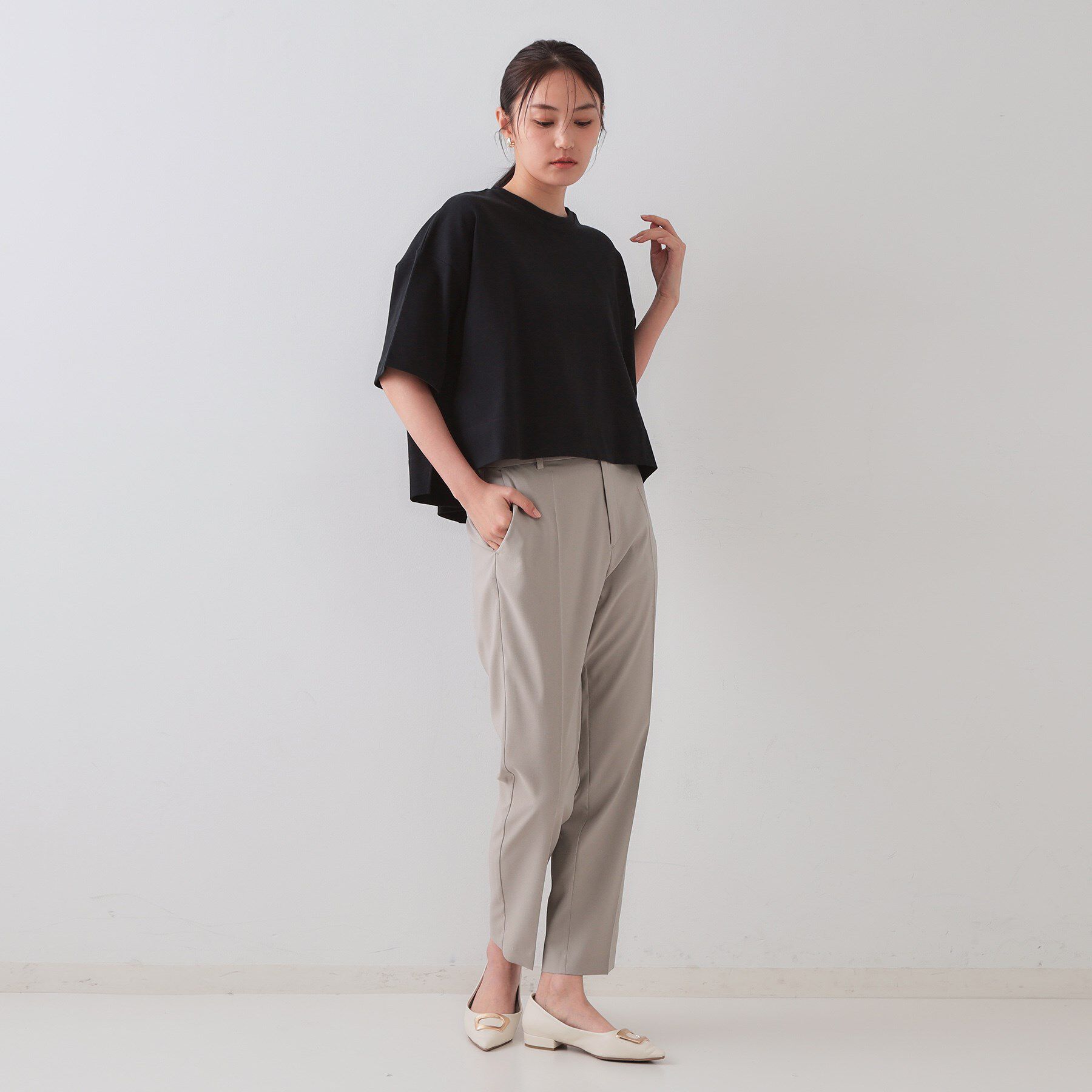 OPAQUE.CLIP「《5色展開》ワイドシルエットTシャツ【洗濯機洗い可】」|Tシャツ・カットソー|