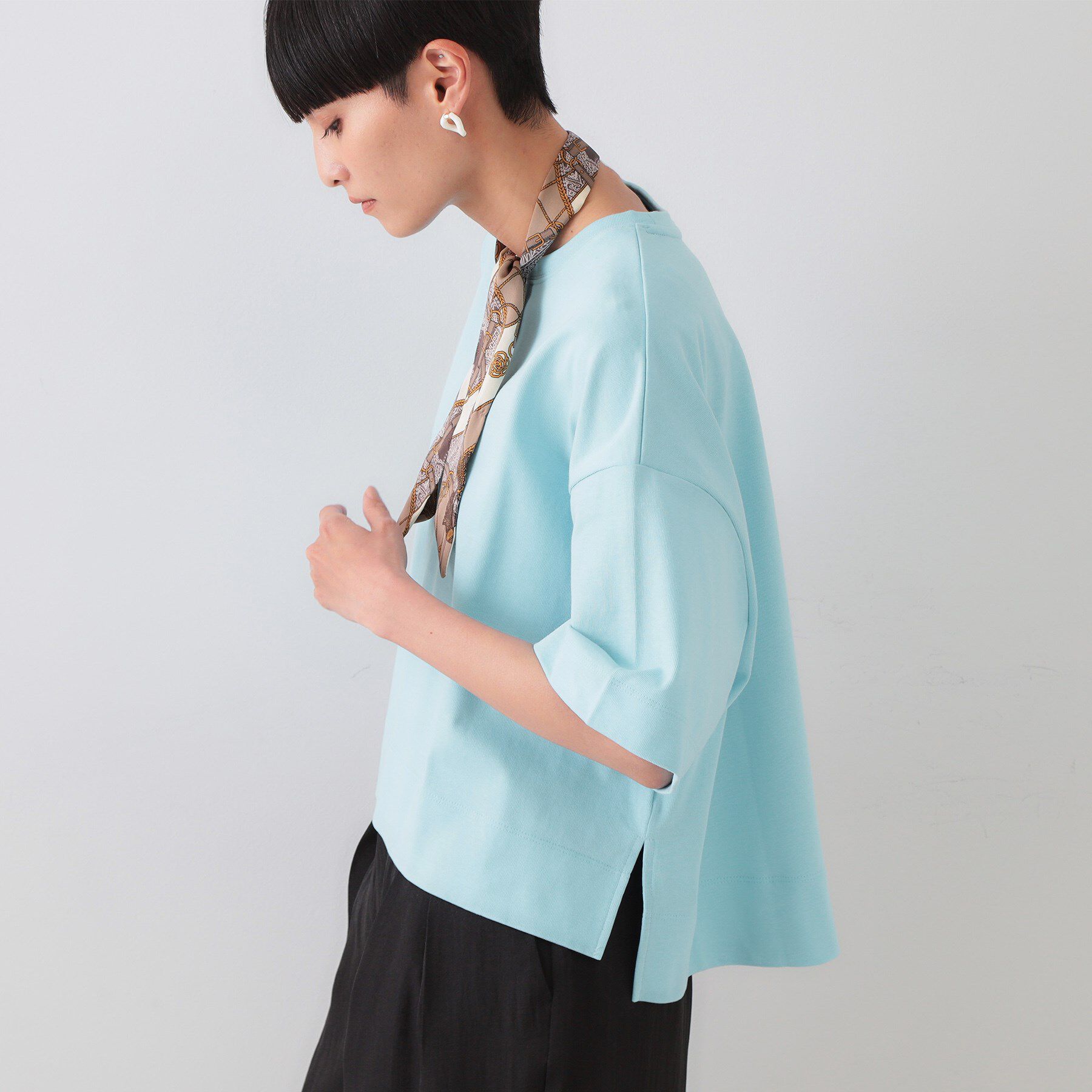 OPAQUE.CLIP「《5色展開》ワイドシルエットTシャツ【洗濯機洗い可】」|Tシャツ・カットソー|