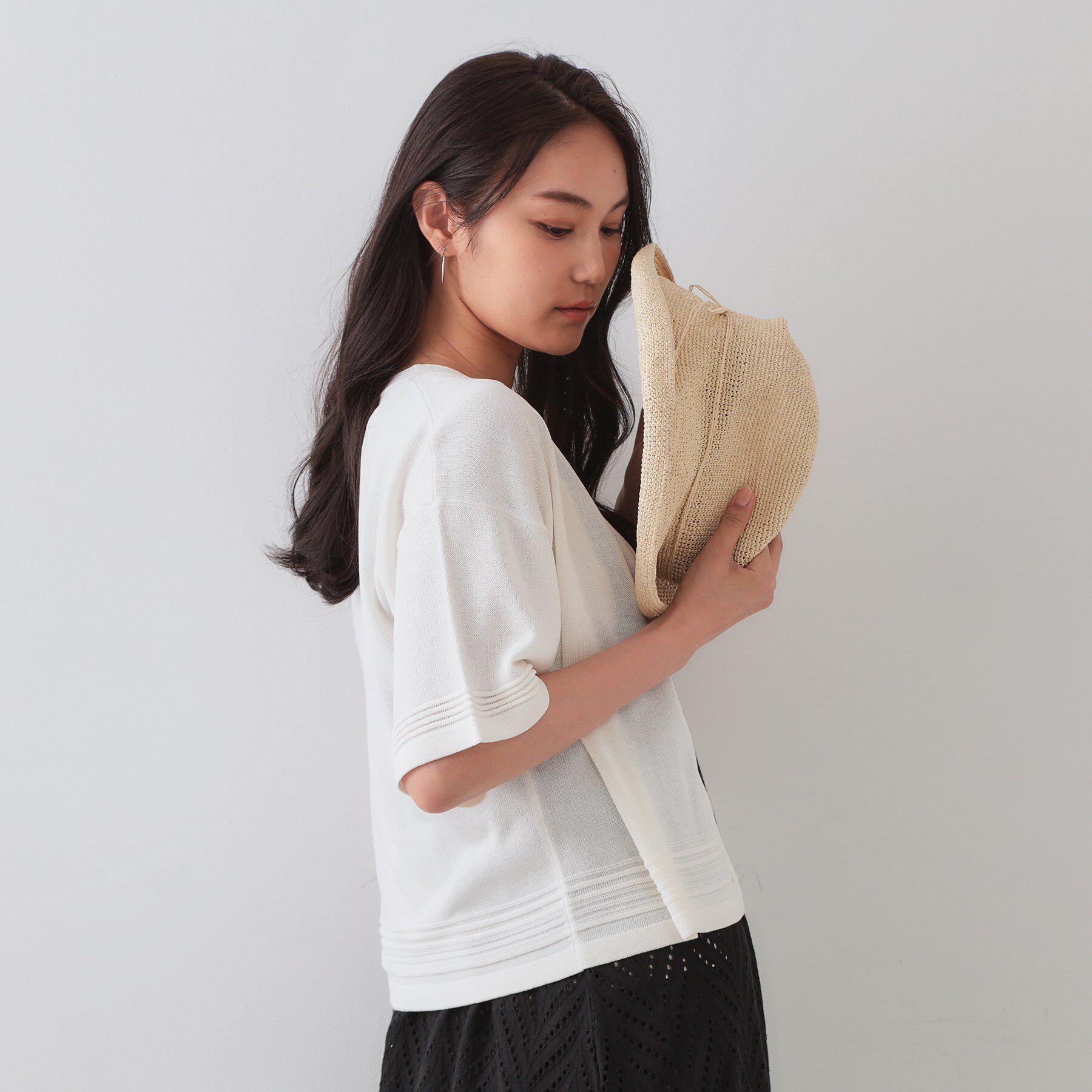 OPAQUE.CLIP「Vネックショートニットカーディガン【洗濯機洗い可/抗ピル】」|カーディガン|