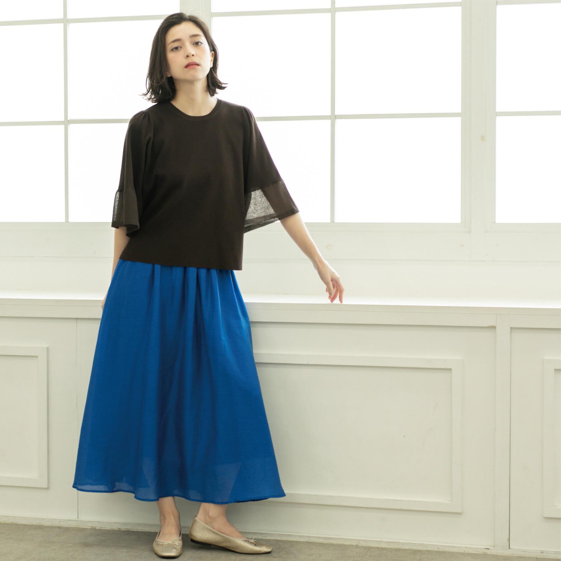 OPAQUE.CLIP「《5色展開》シアーフレアスリーブニット【洗濯機洗い可】」|ニット・セーター|