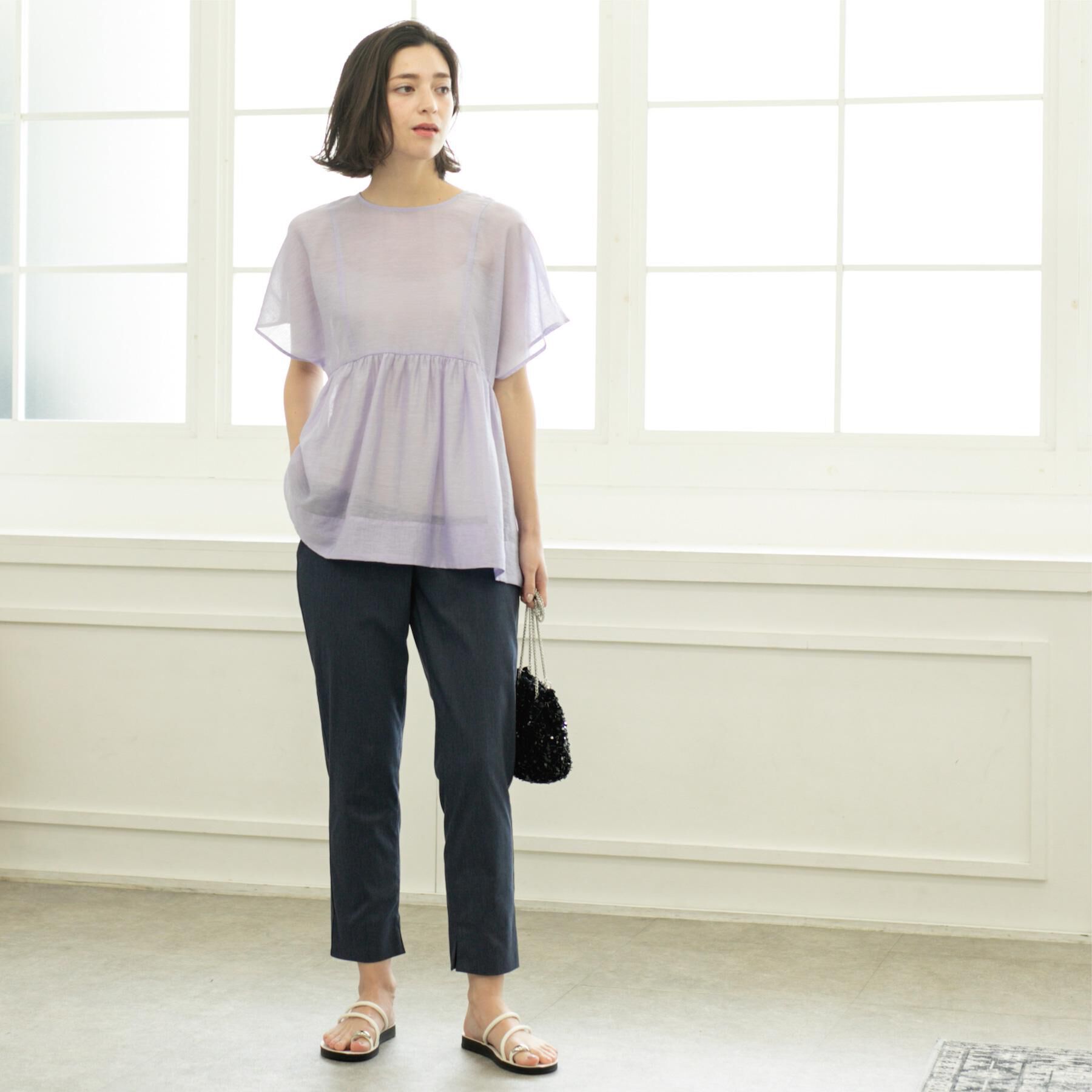 OPAQUE.CLIP「麻混シアーペプラムブラウス【洗濯機洗い可】」|シャツ・ブラウス|