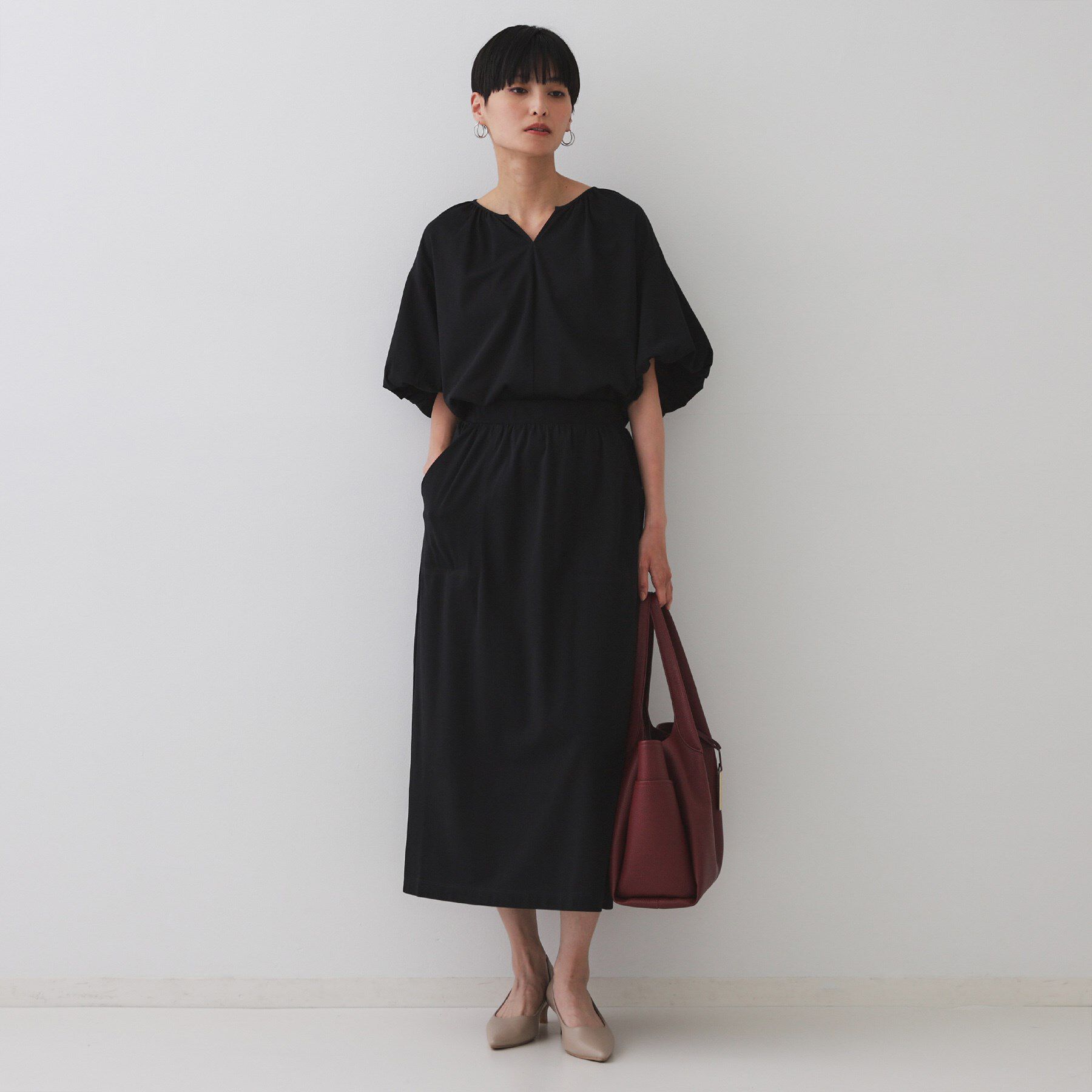 OPAQUE.CLIP「イージーナロースカート/セットアップ対応【UVケア/接触冷感/洗濯機洗い可】」|スカート|