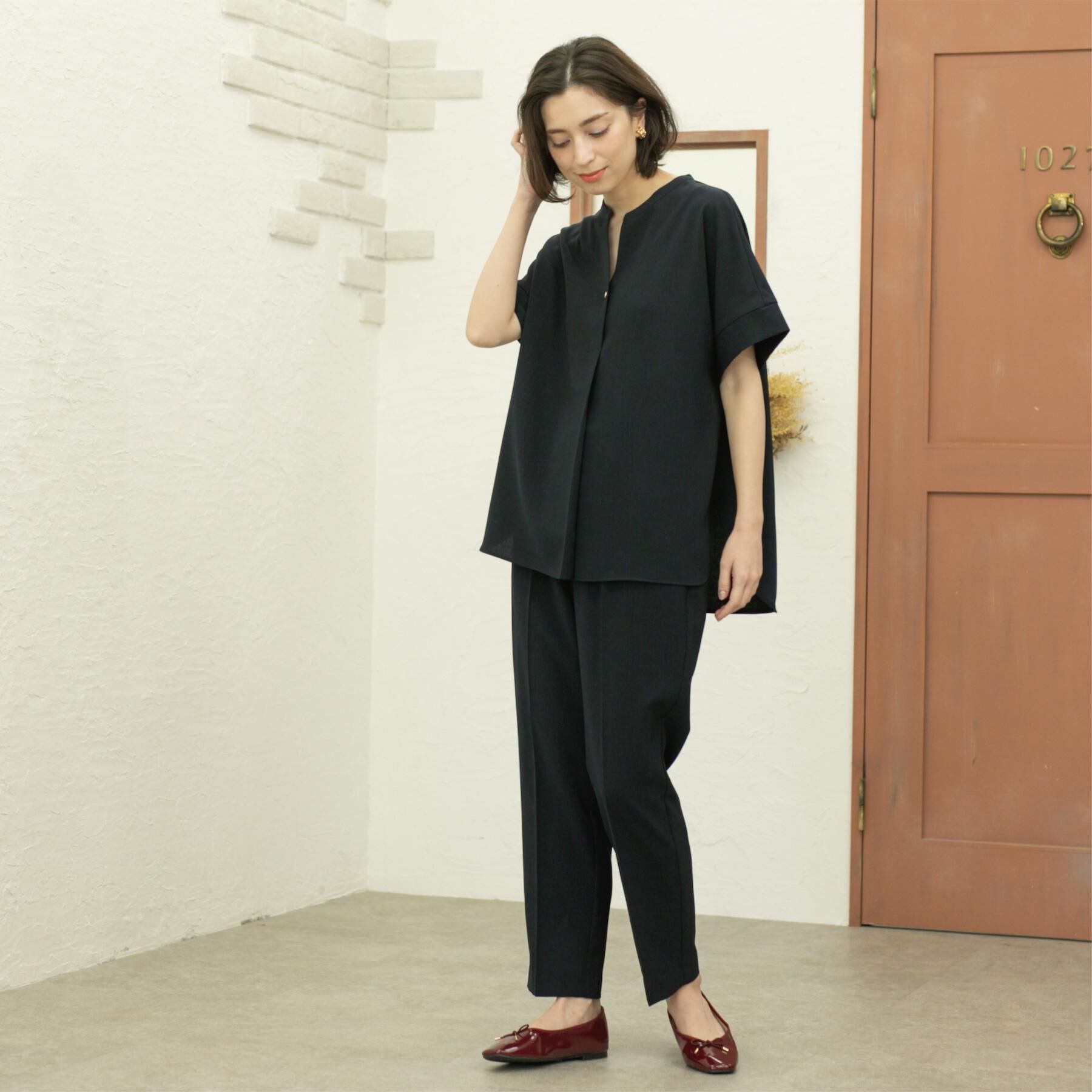 OPAQUE.CLIP「《丈が選べる/SS-LLサイズ》美脚ストレッチイージーテーパードパンツ/セットアップ対応【防シワ/洗」|その他|