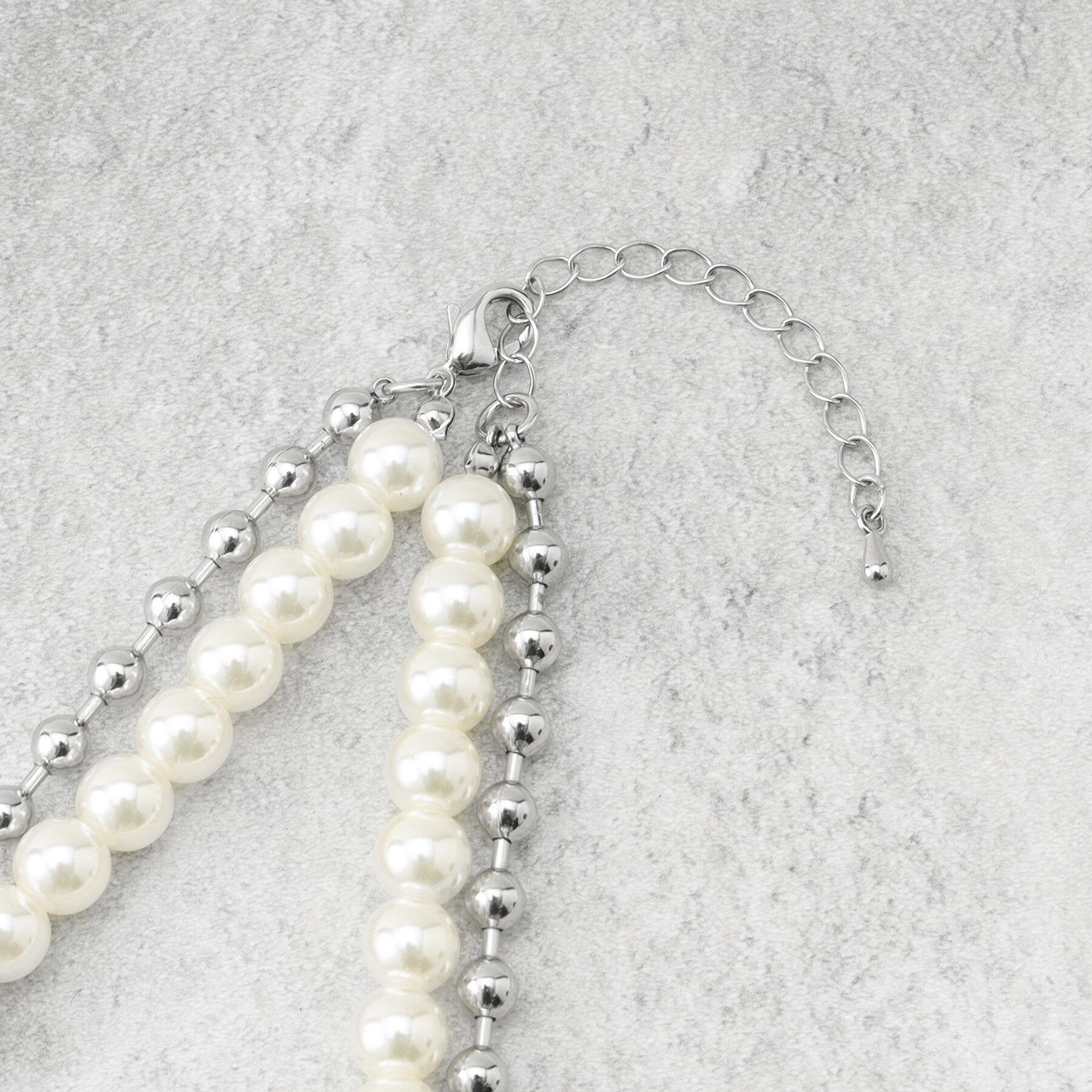 OPAQUE.CLIP「【3WAY】2連フェイクパール ショート＆ロング ネックレス」|ネックレス|