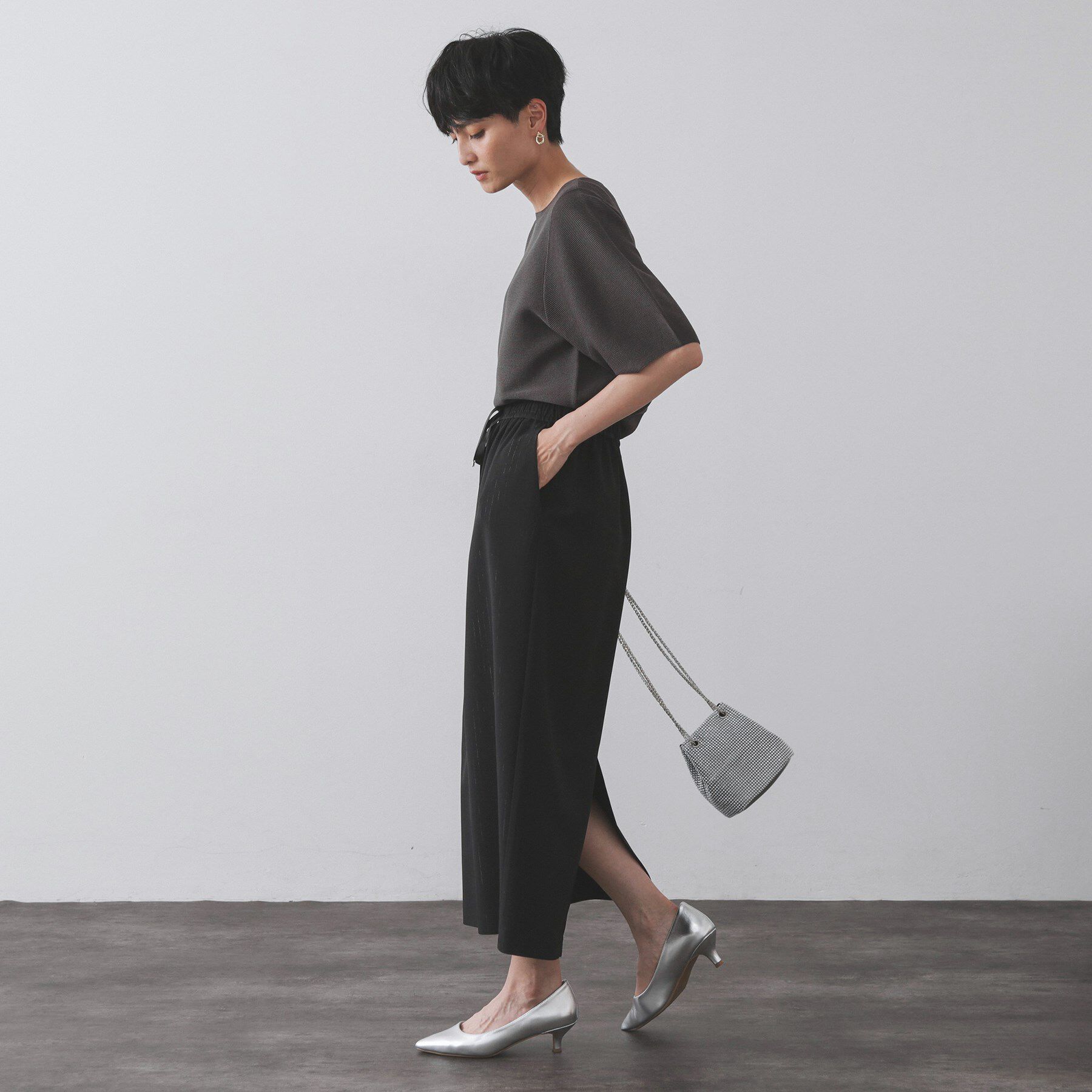 OPAQUE.CLIP「ガーターボリュームスリーブニット【UVケア/洗濯機洗い可】」|ニット・セーター|