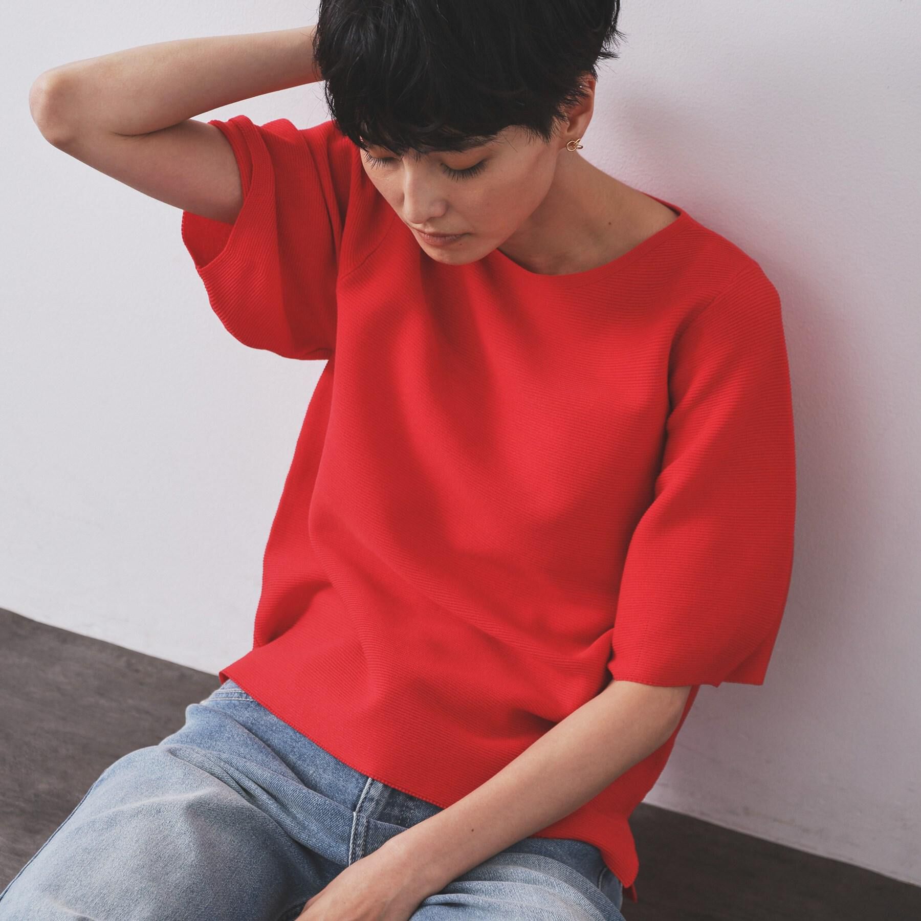 OPAQUE.CLIP「ガーターボリュームスリーブニット【UVケア/洗濯機洗い可】」|ニット・セーター|