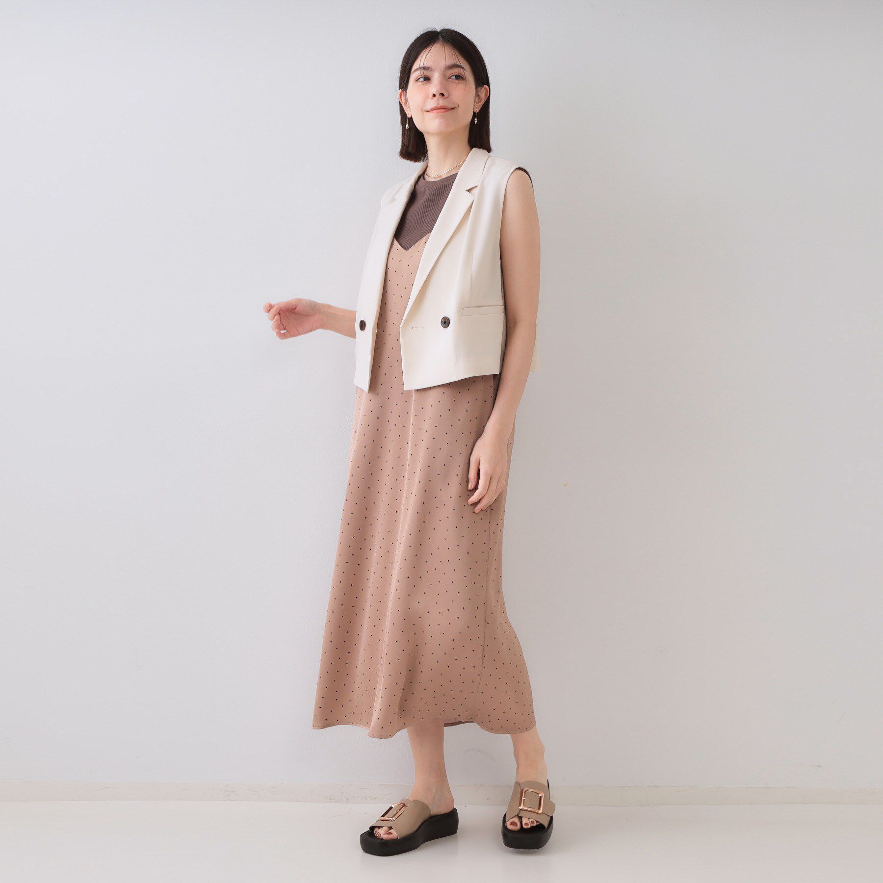 OPAQUE.CLIP「ショートテーラードジレ【接触冷感/洗濯機洗い可】」|ベスト・ジレ|