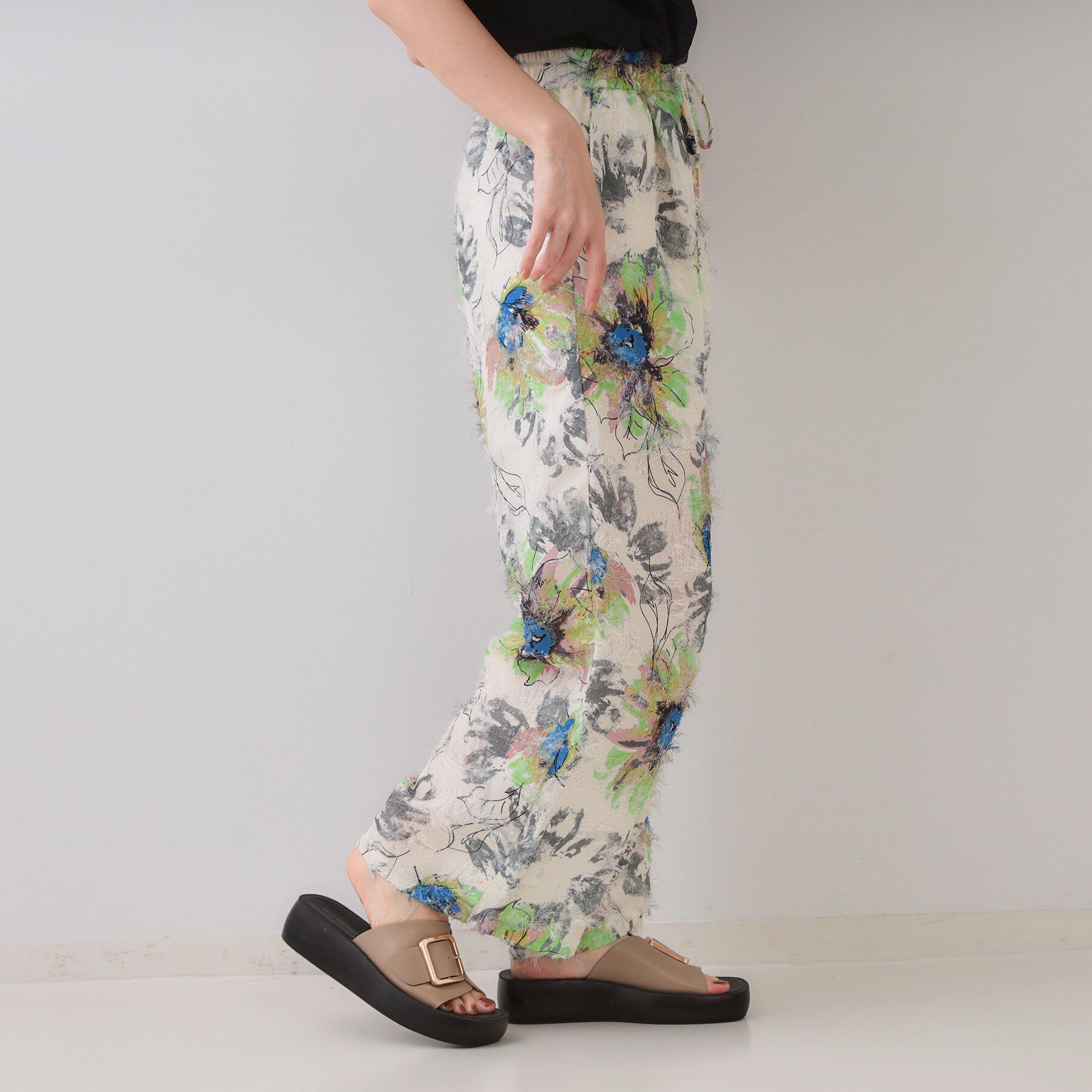 OPAQUE.CLIP「フリンジジャカードプリントイージーパンツ【洗濯機洗い可】」|その他|