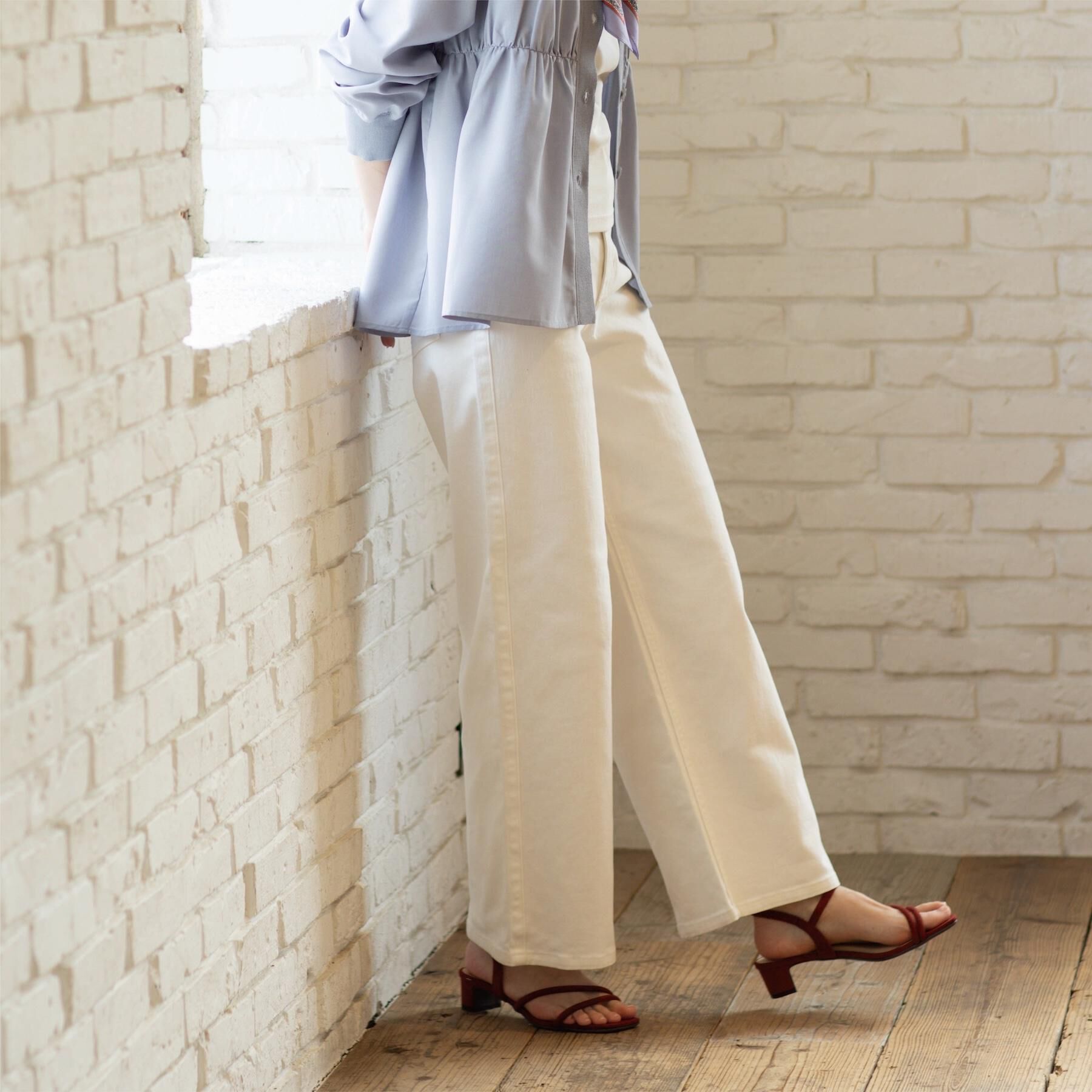 OPAQUE.CLIP「ストレッチバギーデニム【洗濯機洗い可】《SS～LL》」|デニム|