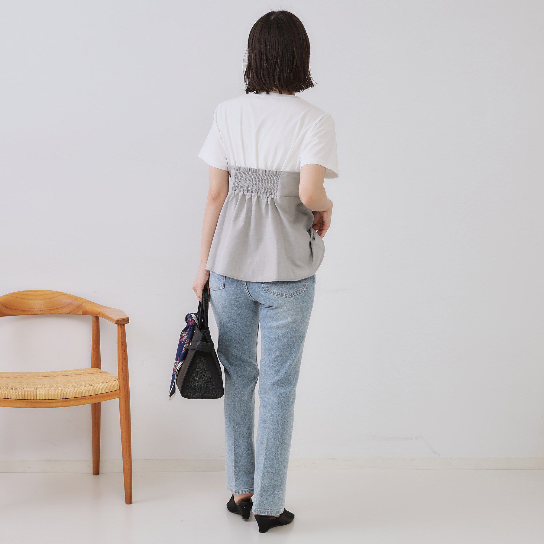 OPAQUE.CLIP「タックビスチェドッキングカットソー【洗濯機洗い可】」|Tシャツ・カットソー|