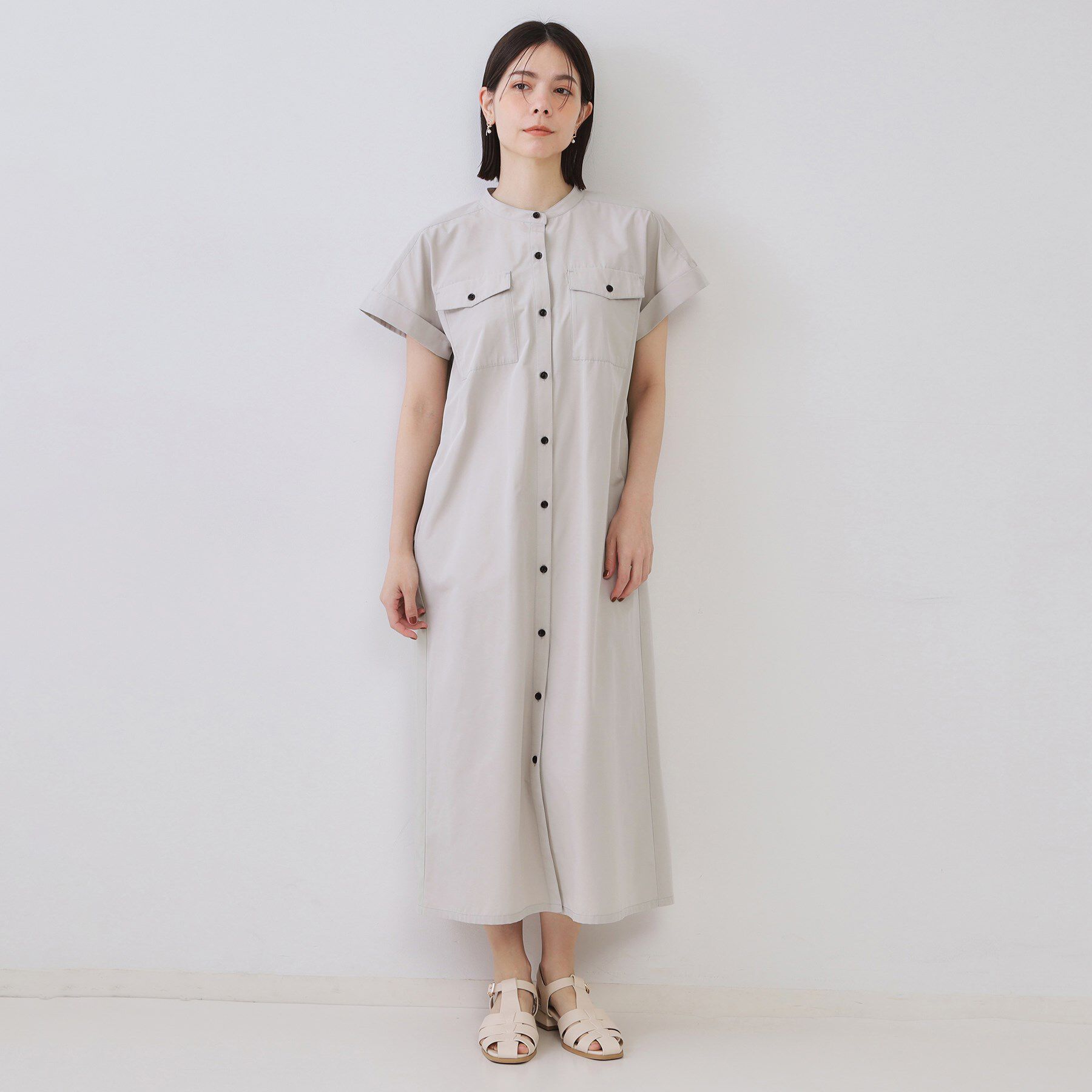 OPAQUE.CLIP「ダブルポケットシャツワンピース【洗濯機洗い可】」|ワンピース|