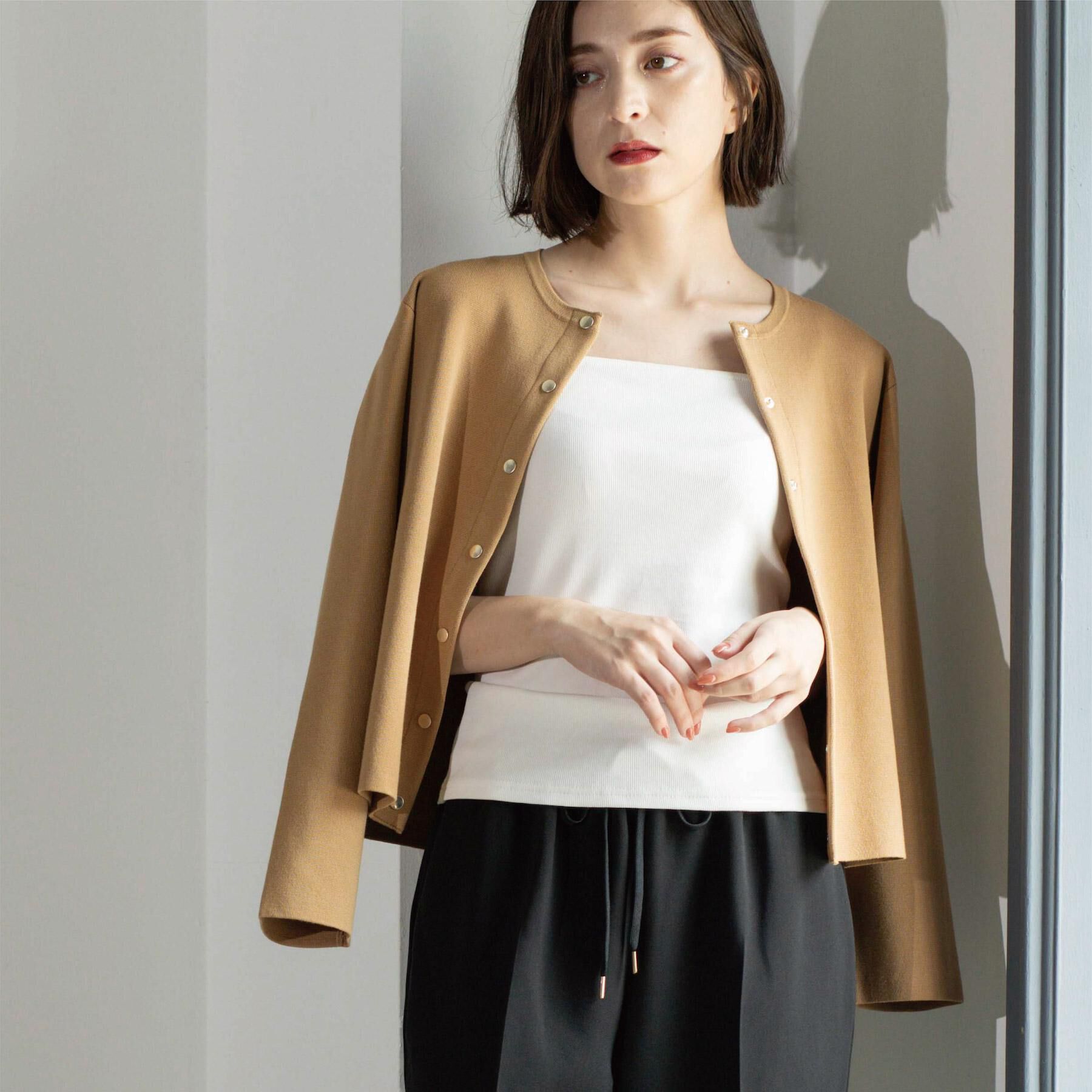 OPAQUE.CLIP「スナップボタンニットカーディガン【UVケア/洗濯機OK】《6col/S～LL》」|カーディガン|