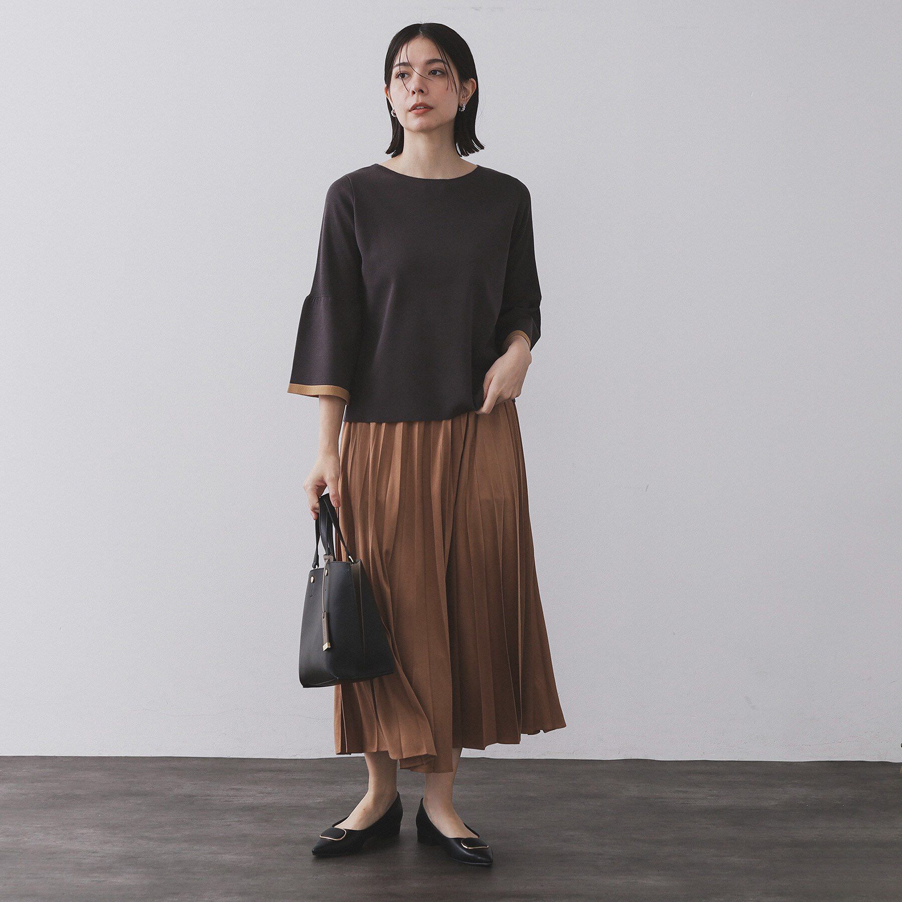 OPAQUE.CLIP「フェイクスウェードプリーツスカート【静電気防止加工/洗濯機OK】」|スカート|