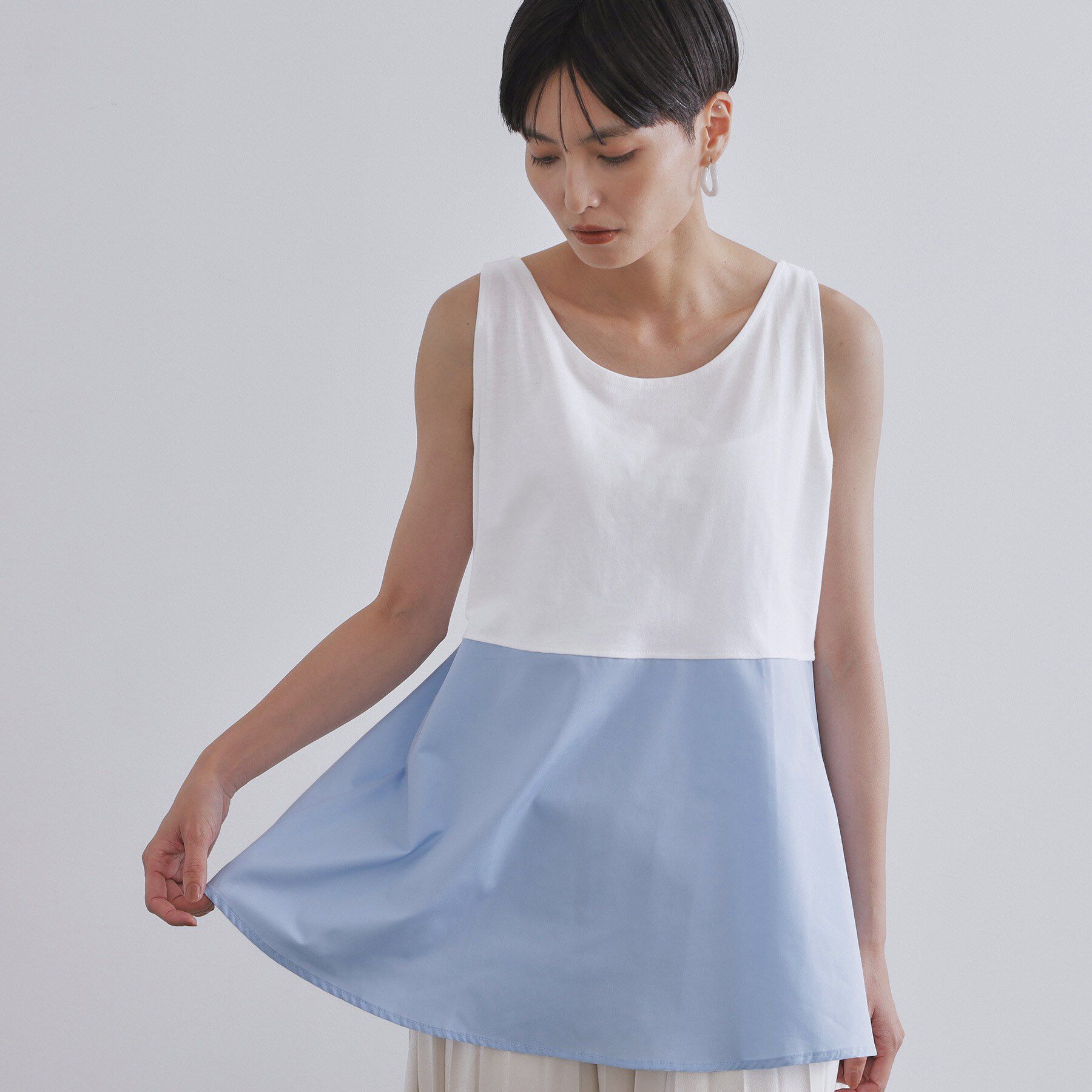 OPAQUE.CLIP「《ツインセット》リラクシーサイドスリットニット&times;ドッキングタンク【洗濯機洗い可】」|その他|