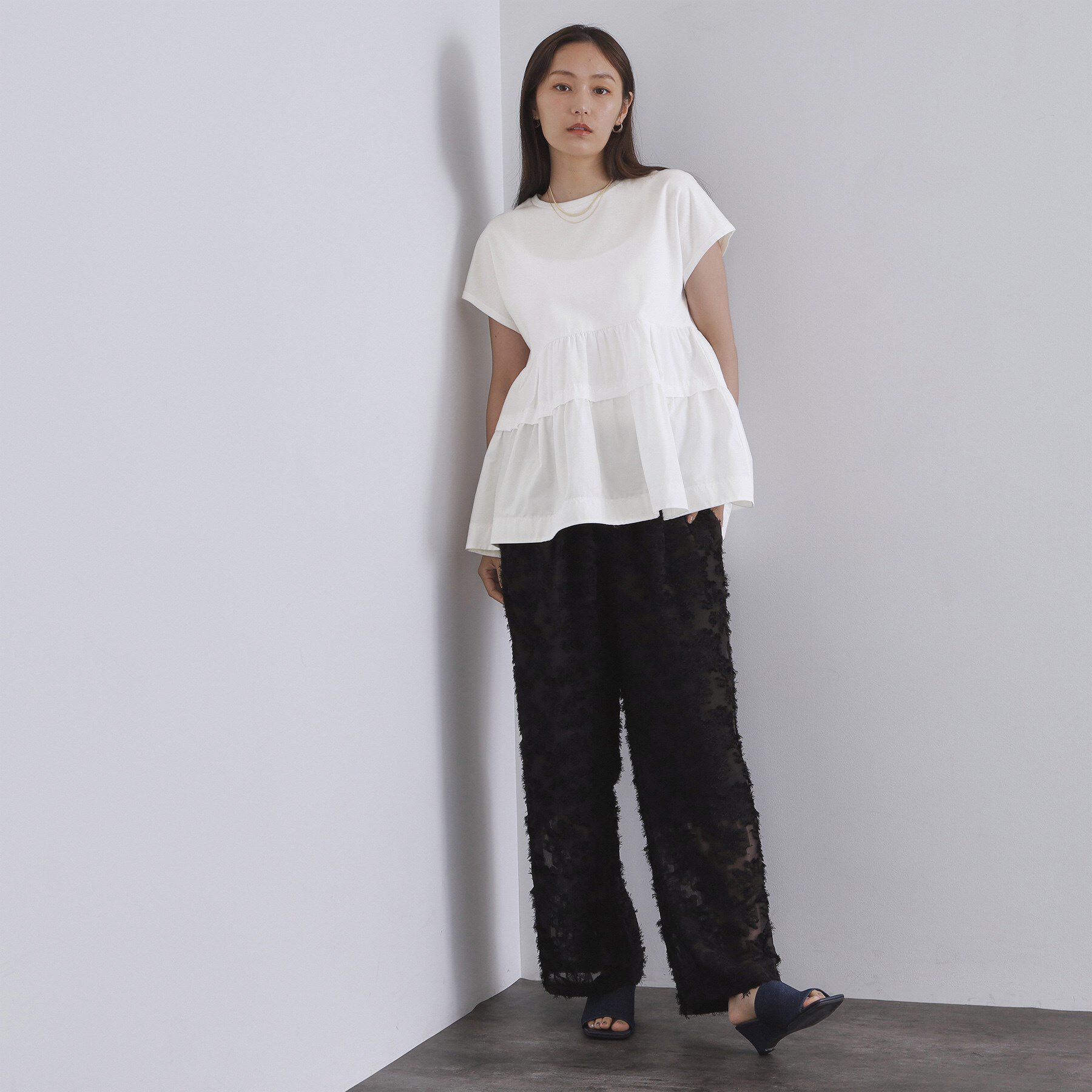 OPAQUE.CLIP「ドッキングティアードトップス【洗濯機洗い可】」|Tシャツ・カットソー|