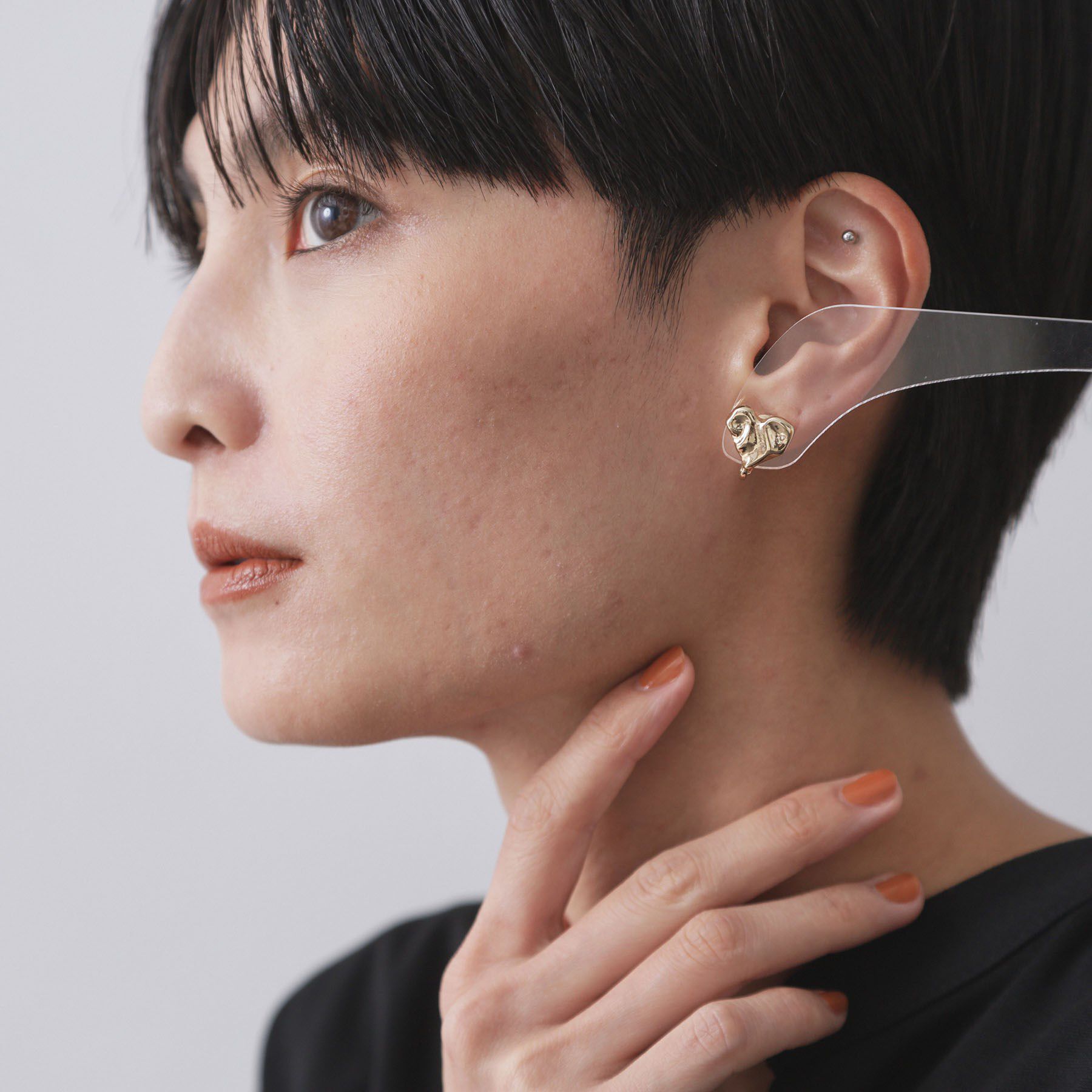 OPAQUE.CLIP「ニュアンスハートメタルイヤリング」|イヤリング|