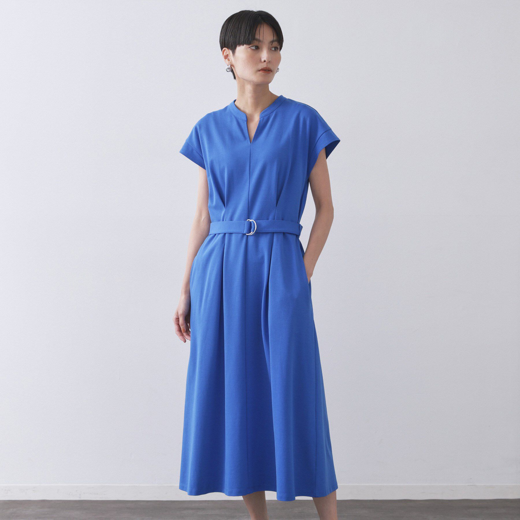 OPAQUE.CLIP「ベルト付きスキッパーワンピース【洗濯機洗い可】」|ワンピース|