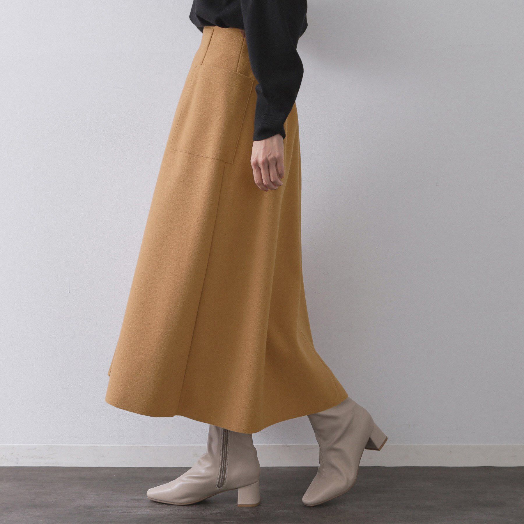 OPAQUE.CLIP「ウールライクフレアスカート【洗濯機OK】」|スカート|