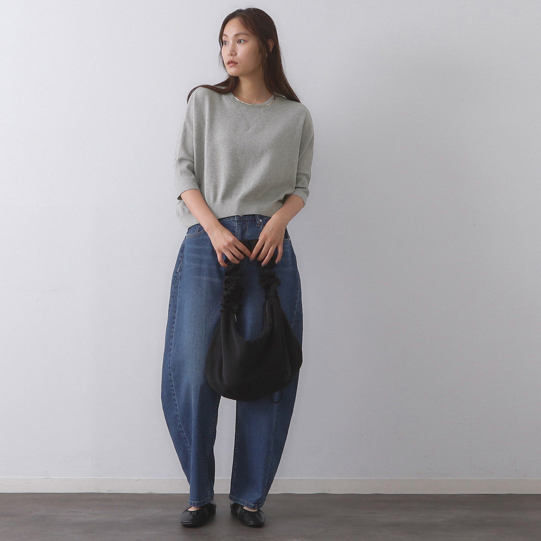 OPAQUE.CLIP「スウェットライクドルマンスリーブニット【洗濯機洗い可】」|ニット・セーター|
