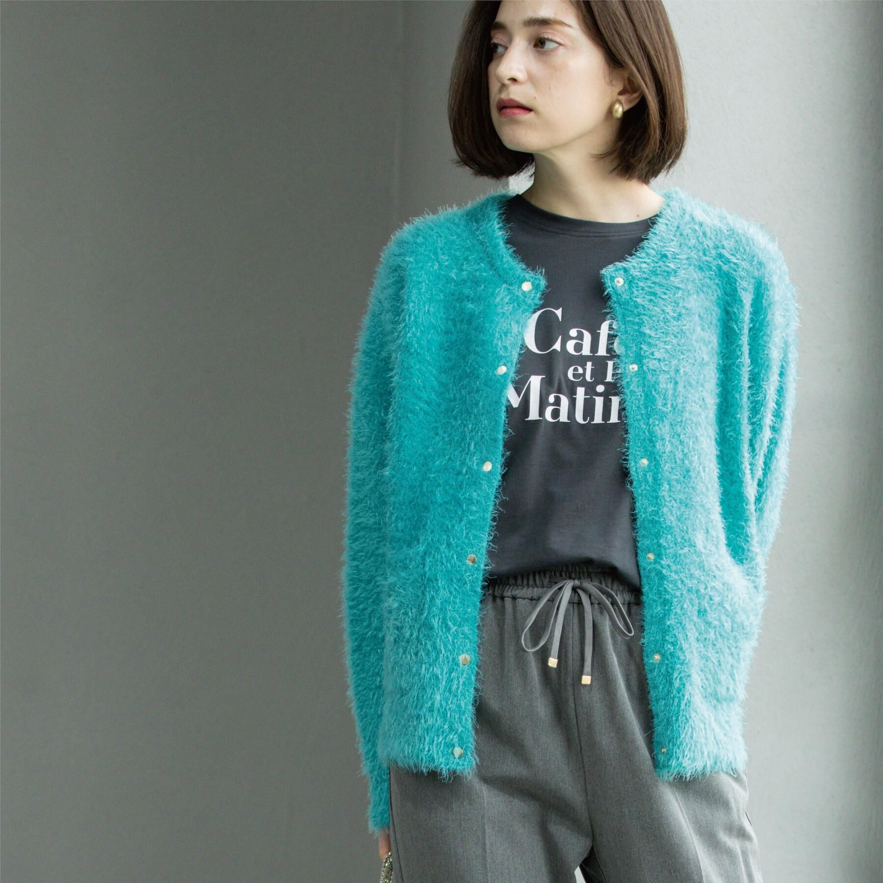 OPAQUE.CLIP「シャギーミドルカーディガン【洗濯機OK】《6col》」|カーディガン|