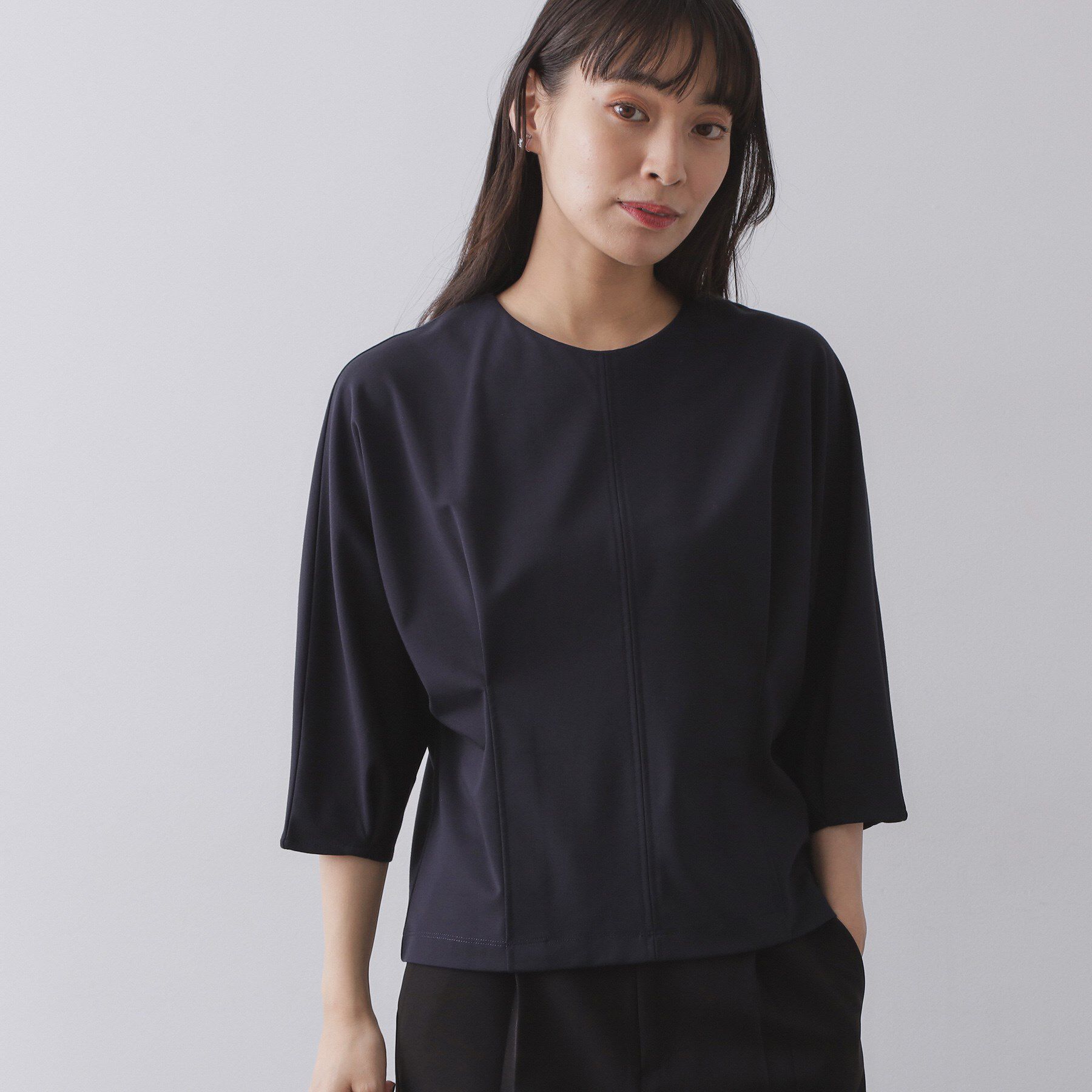 OPAQUE.CLIP「襟付きドルマントップス【洗濯機OK】」|Tシャツ・カットソー|