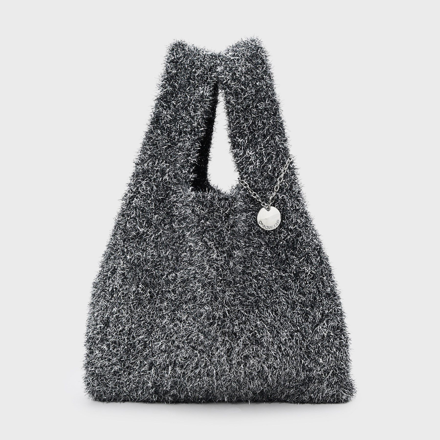 OPAQUE.CLIP「メタルチャーム付きラメニットバッグ」|トートバッグ|