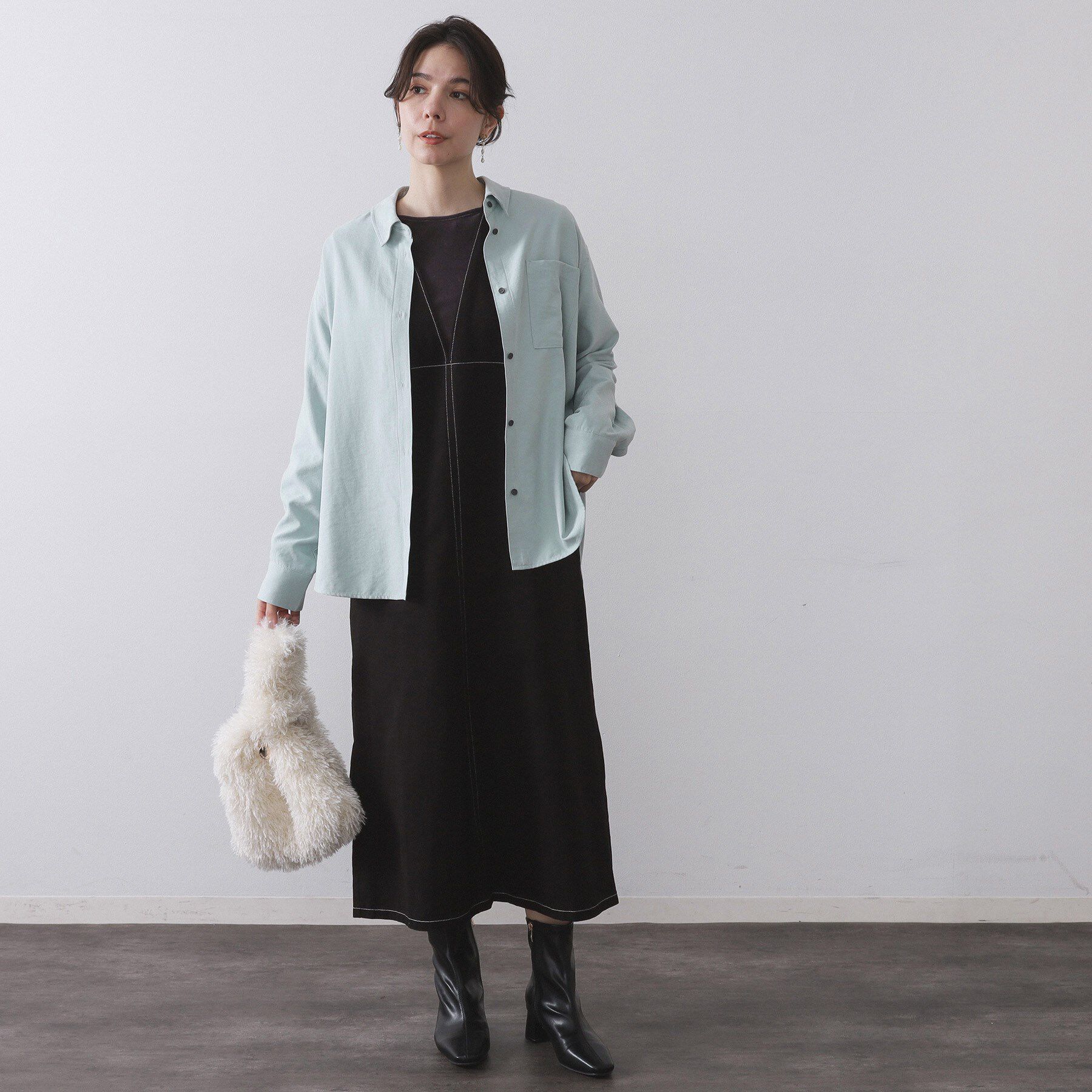 OPAQUE.CLIP「スエードライクシャツ【洗濯機OK】」|シャツ・ブラウス|