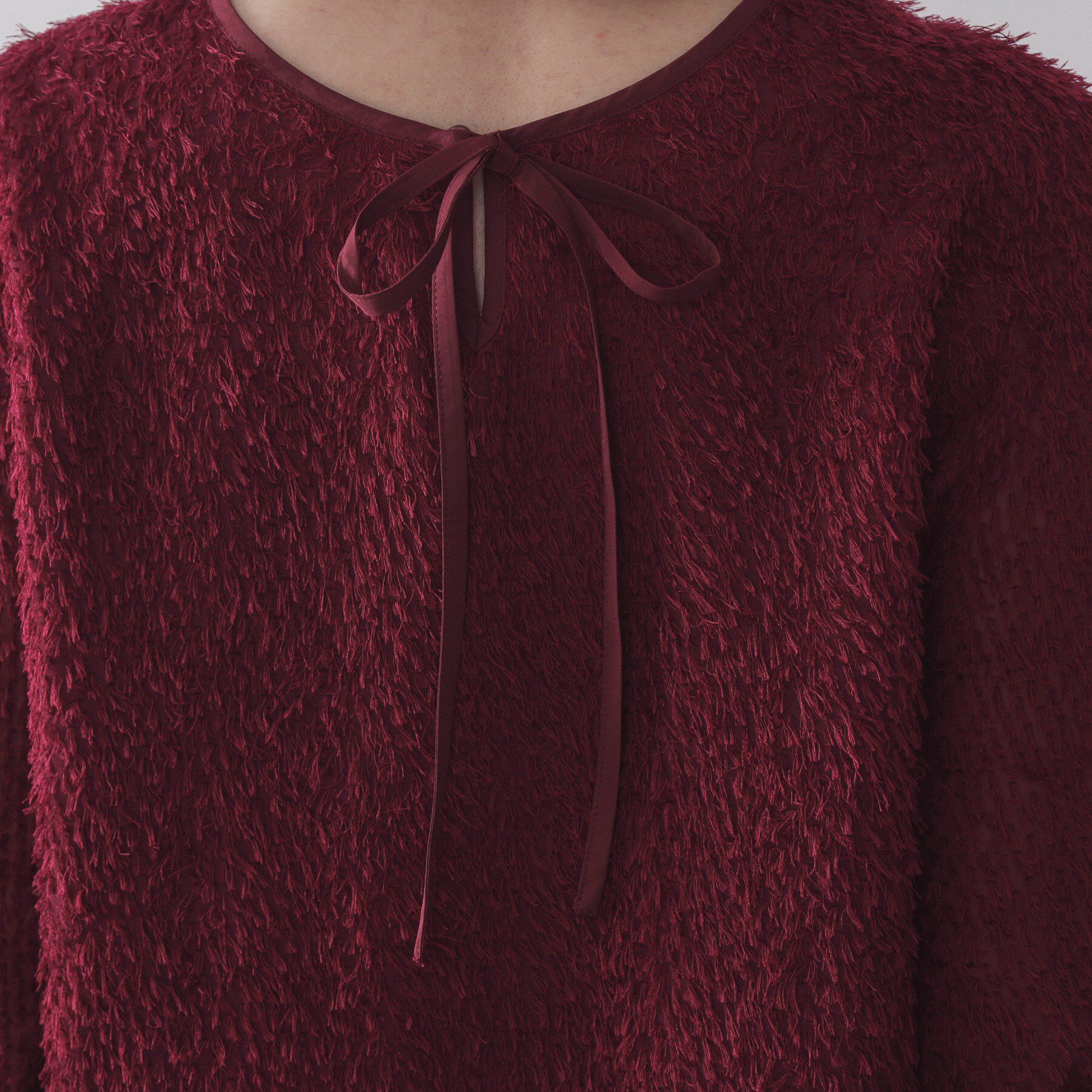 OPAQUE.CLIP「前後2WAY　シアーフリンジジャカードブラウス【洗濯機OK】」|シャツ・ブラウス|