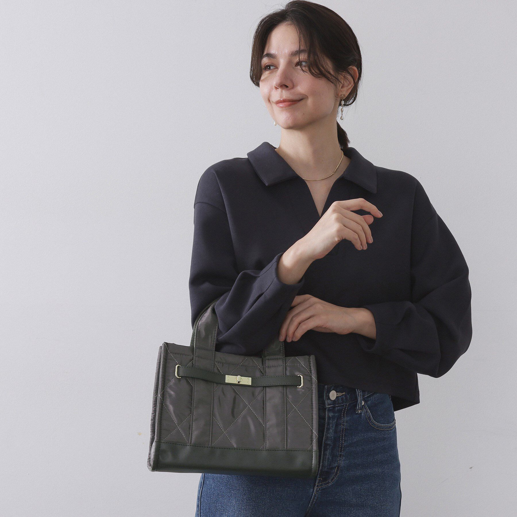 OPAQUE.CLIP「【2WAY】ダイヤキルティングスクエアミドルショルダーバッグ」|ショルダー・メッセンジャー|