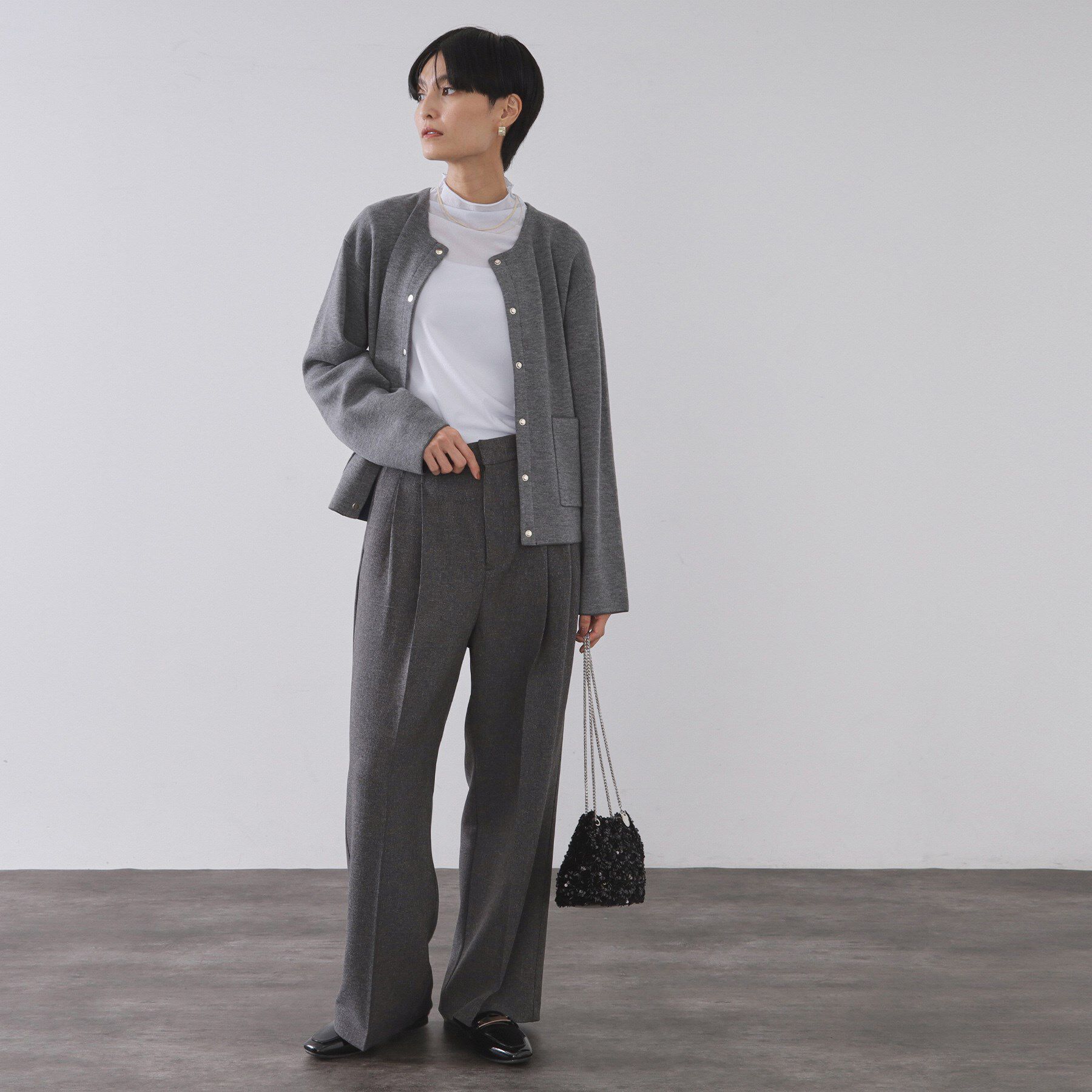 OPAQUE.CLIP「シアーハイネックトップス【洗濯機OK】」|Tシャツ・カットソー|