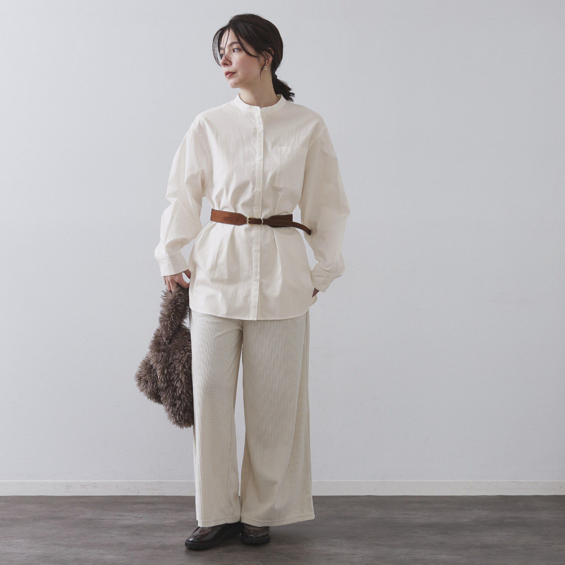 OPAQUE.CLIP「バンドカラーシャツ【洗濯機OK】」|シャツ・ブラウス|