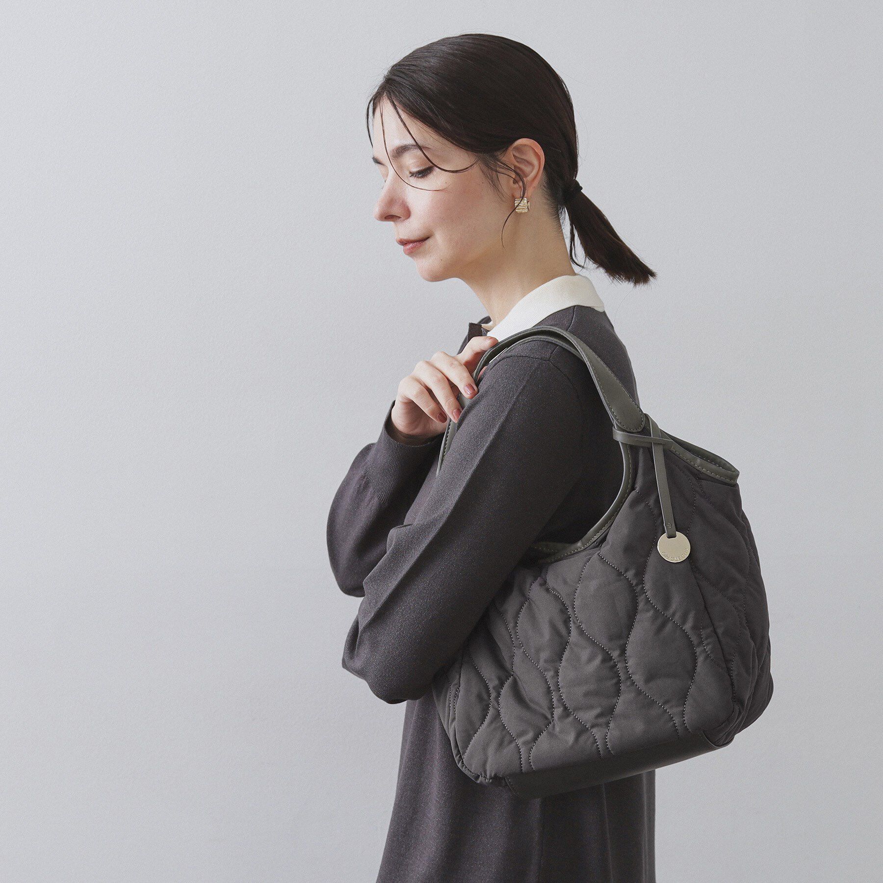 OPAQUE.CLIP「【フェイクファー／キルティング】くり手ミドルトートバッグ」|トートバッグ|