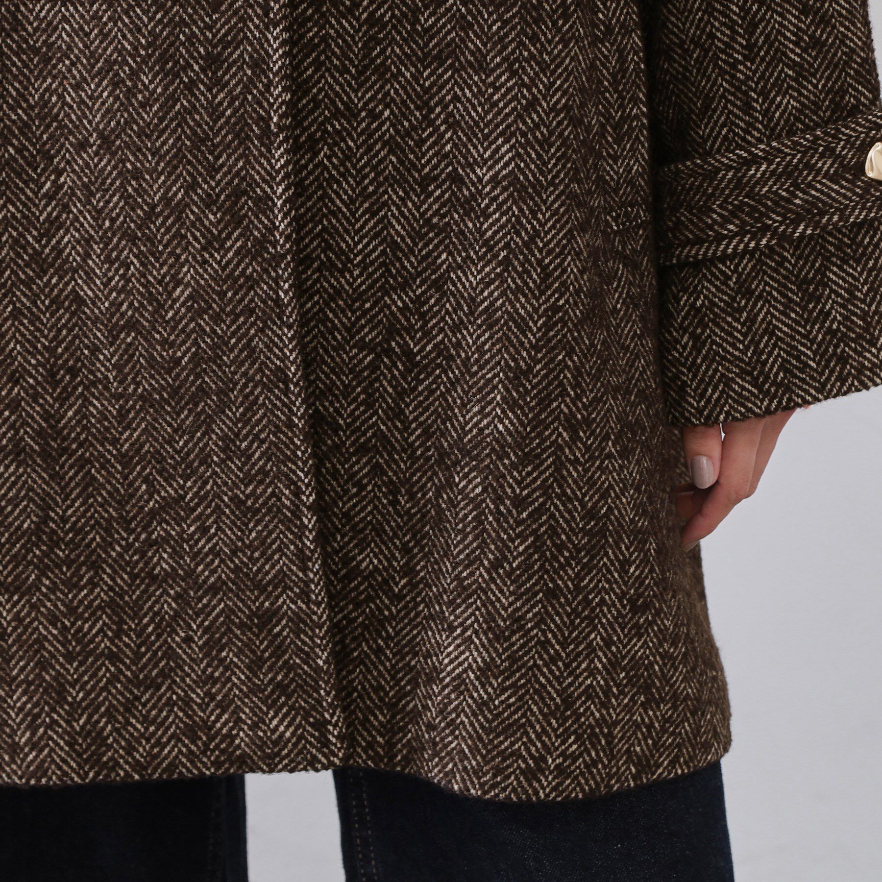 OPAQUE.CLIP「ヘリンボーンステンカラーコート」|ステンカラーコート|