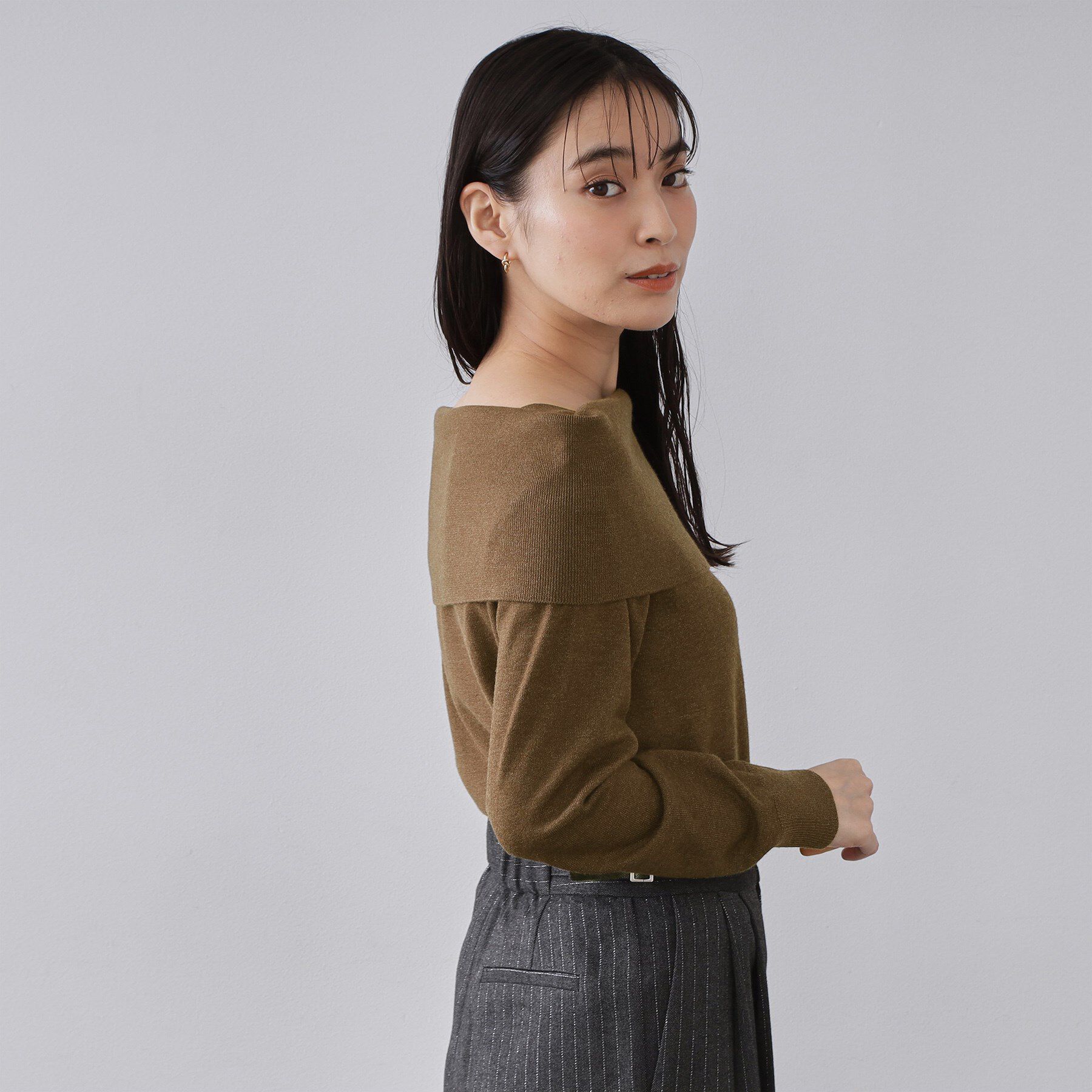 OPAQUE.CLIP「オフショルダーニット【洗濯機OK】」|ニット・セーター|