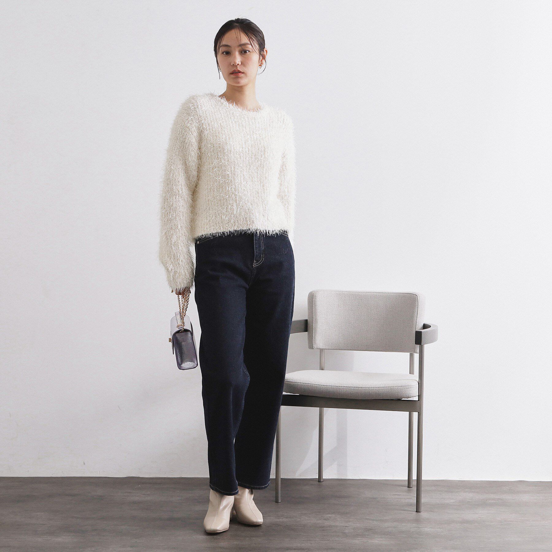 OPAQUE.CLIP「シャギーラメニット【洗濯機OK】」|ニット・セーター|