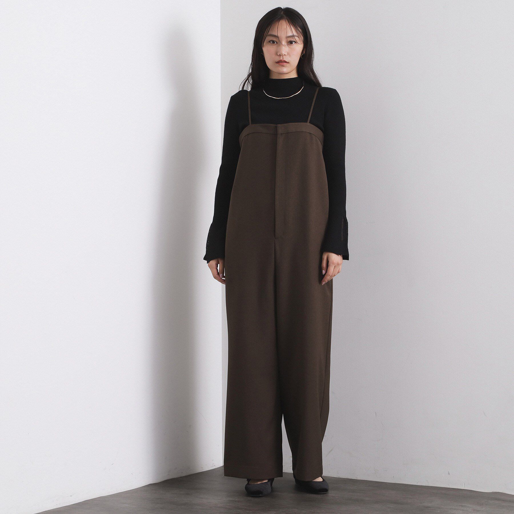 OPAQUE.CLIP「ベアサロペット【洗濯機OK】」|オールインワン|ブラウン(044)